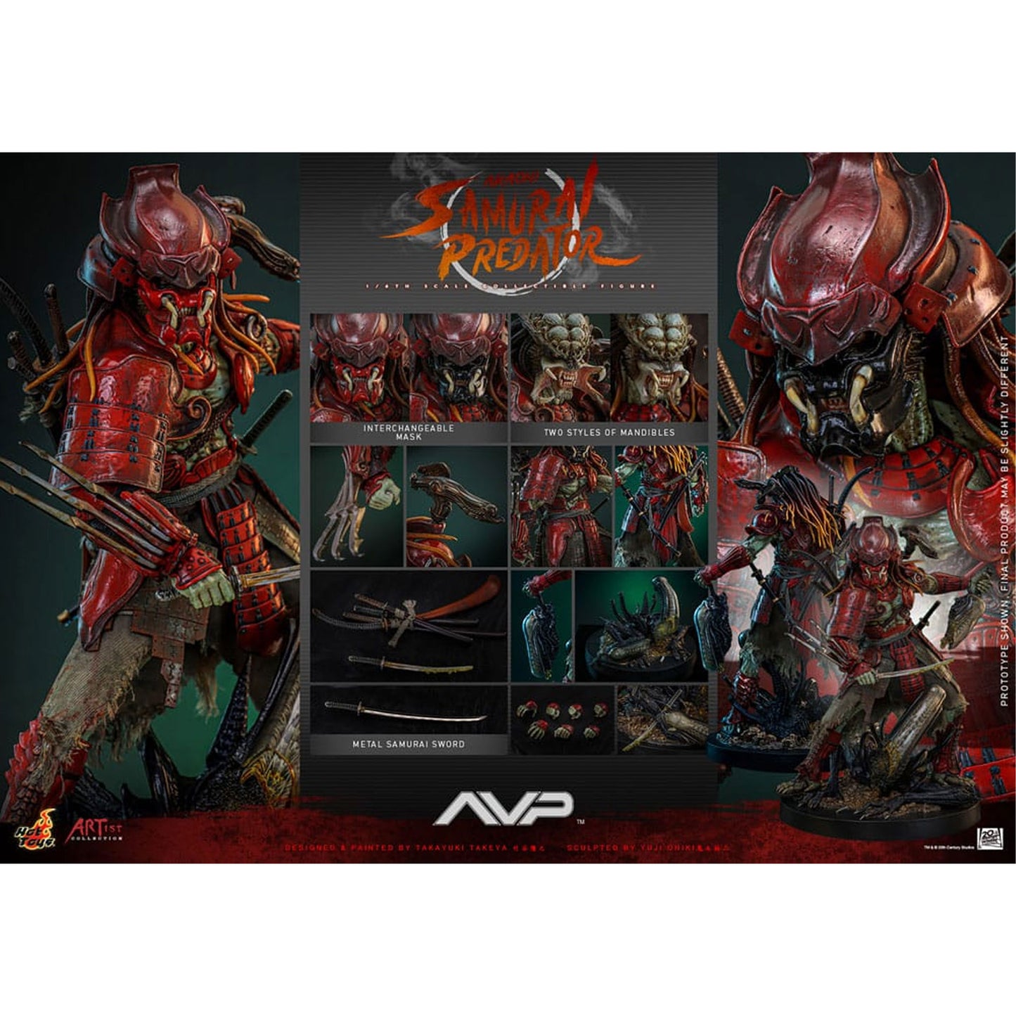 Alien vs. Predator Artist Collection 1/6 Akaoni Samurai Predator -Action Figure