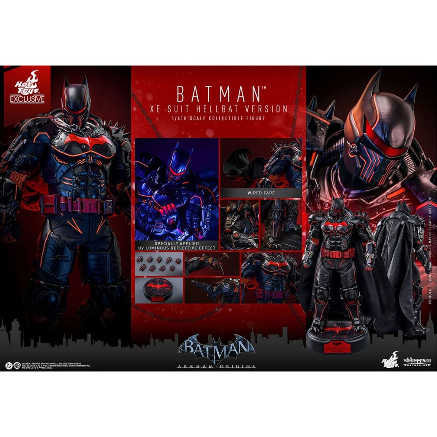 Batman Arkham Origins Videogame Masterpiece 1/6 XE Suit Hellbat Version Hot Toys Exclusive -Action Figure
