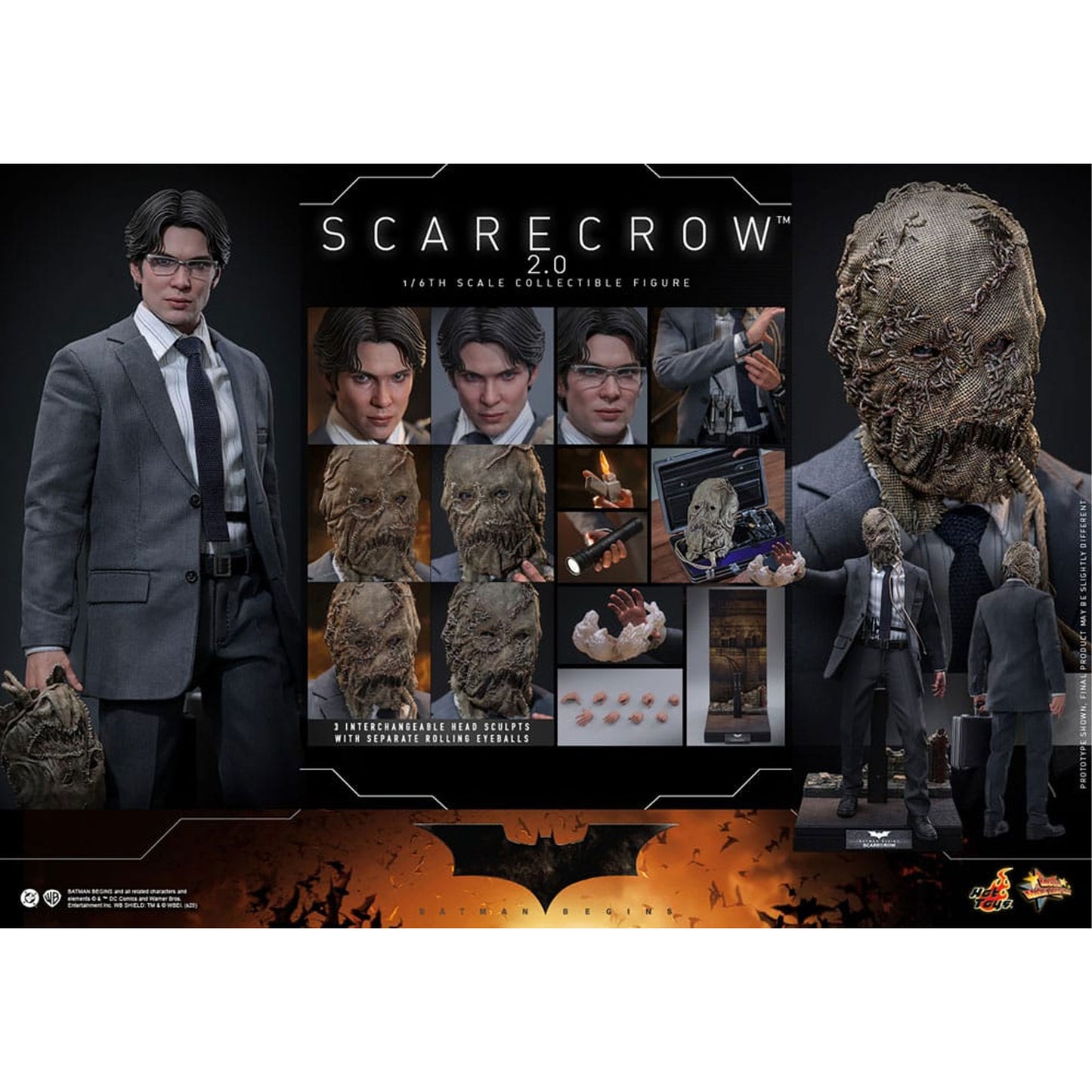 Batman Begins Movie Masterpiece 1/6 Scarecrow 2.0 -Action Figuuri