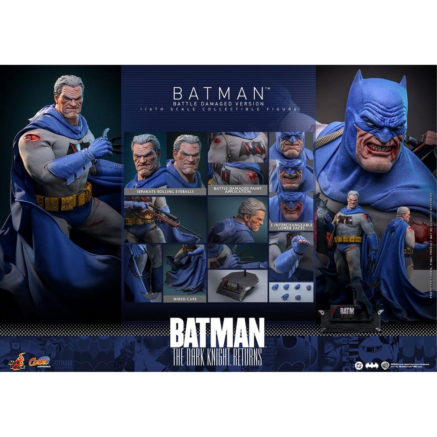 Batman: The Dark Knight Returns Comic Masterpiece 1/6 Batman (Battle Damaged Version) -Action Figure