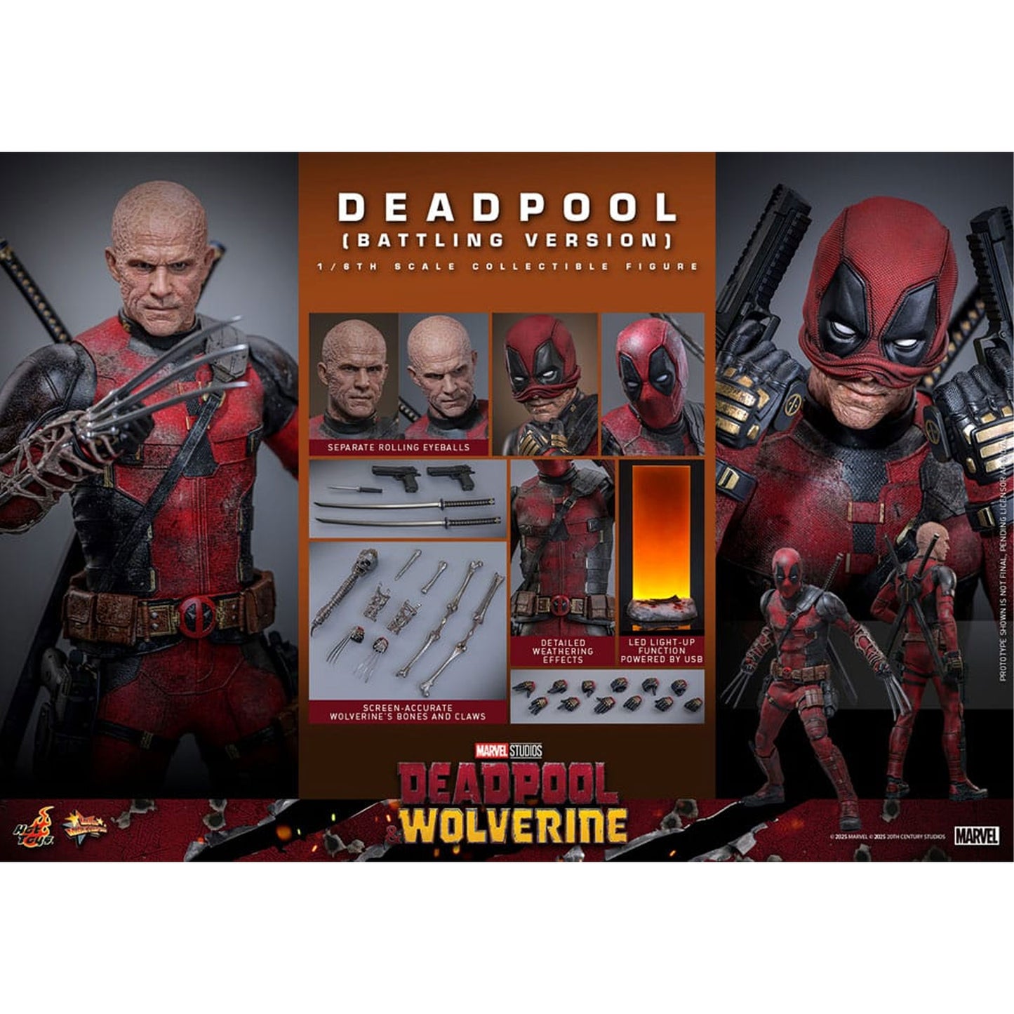 Deadpool & Wolverine Movie Masterpiece 1/6 Deadpool (Battling Version) -Action Figure