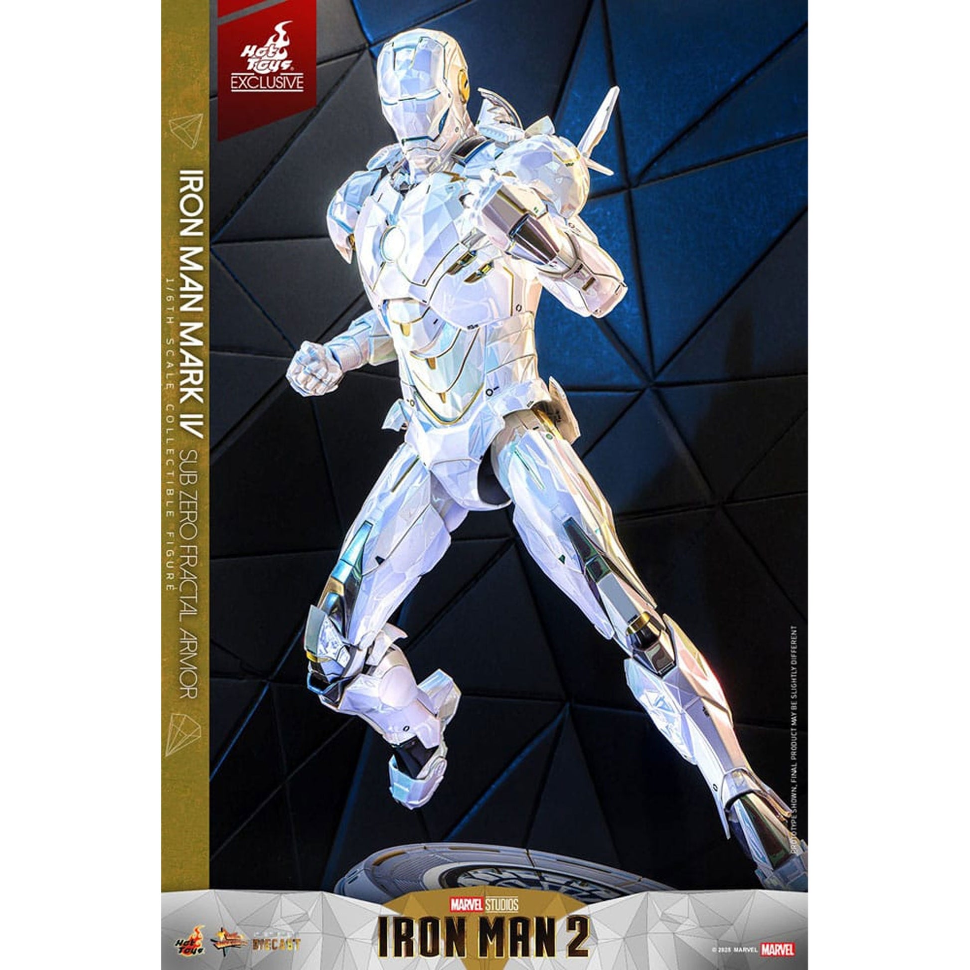 Iron Man 2 Movie Masterpiece Diecast 1/6 Iron Man Mark IV (Sub-Zero Fractal Armor) Hot Toys Exclusive -Action Figuuri