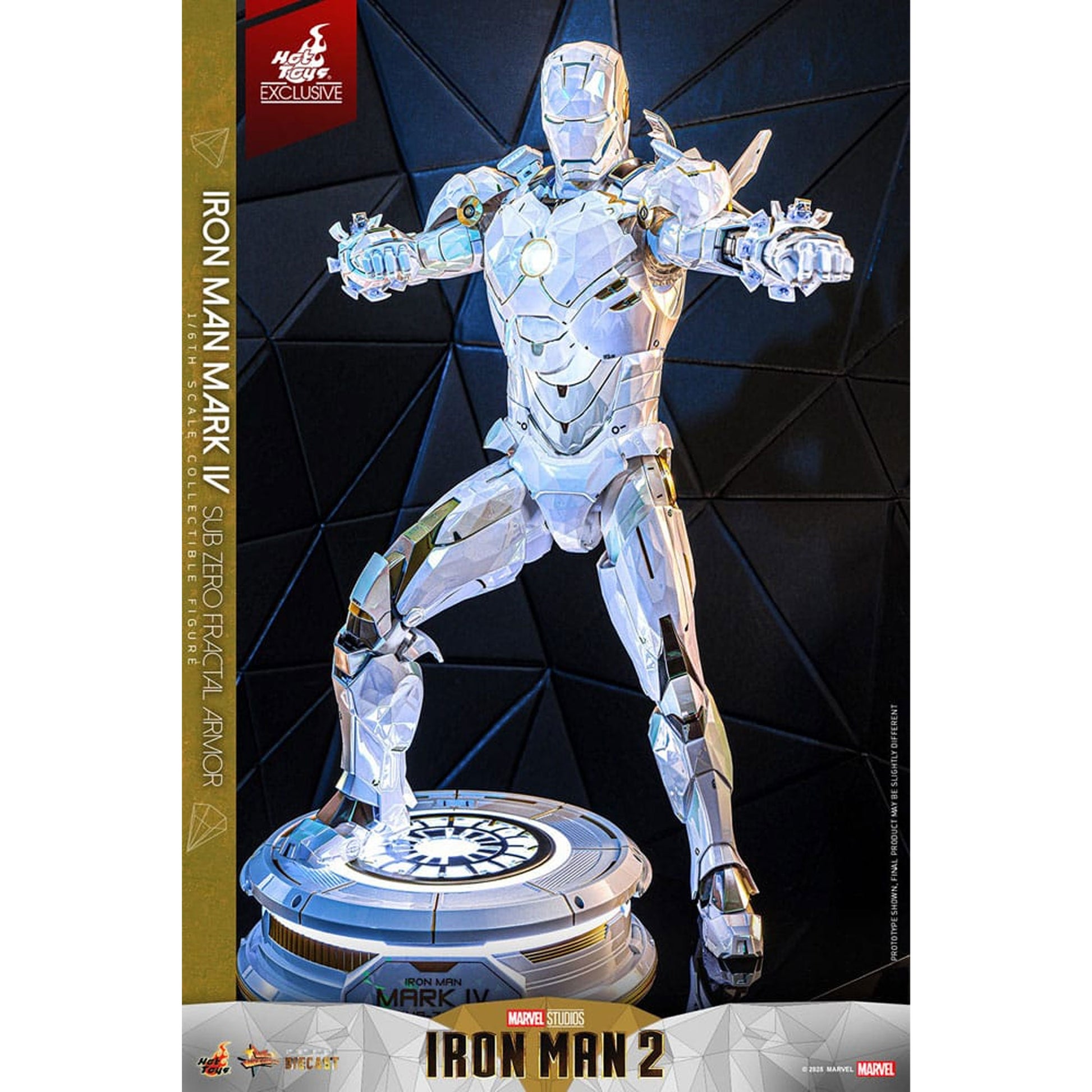 Iron Man 2 Movie Masterpiece Diecast 1/6 Iron Man Mark IV (Sub-Zero Fractal Armor) Hot Toys Exclusive -Action Figuuri