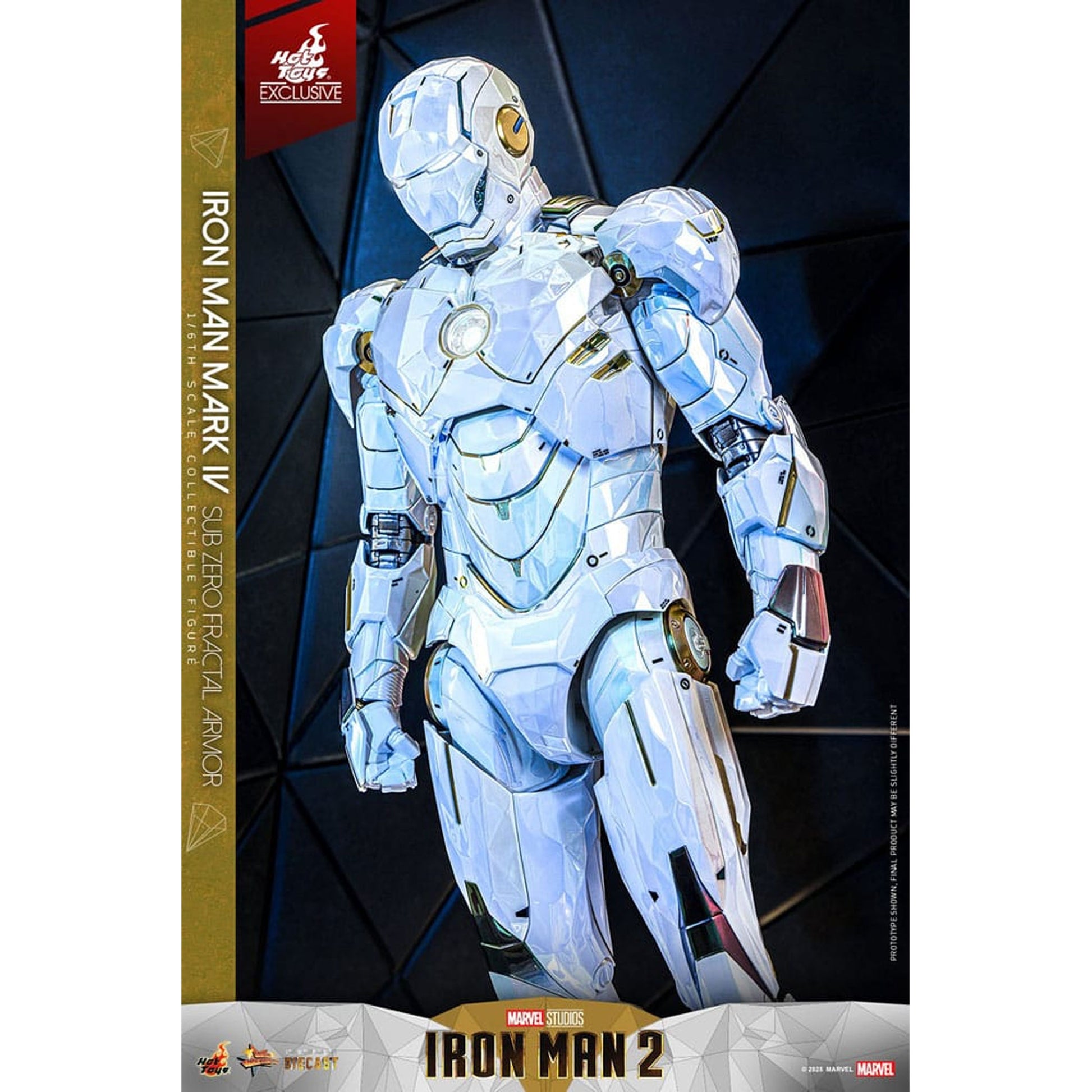 Iron Man 2 Movie Masterpiece Diecast 1/6 Iron Man Mark IV (Sub-Zero Fractal Armor) Hot Toys Exclusive -Action Figuuri