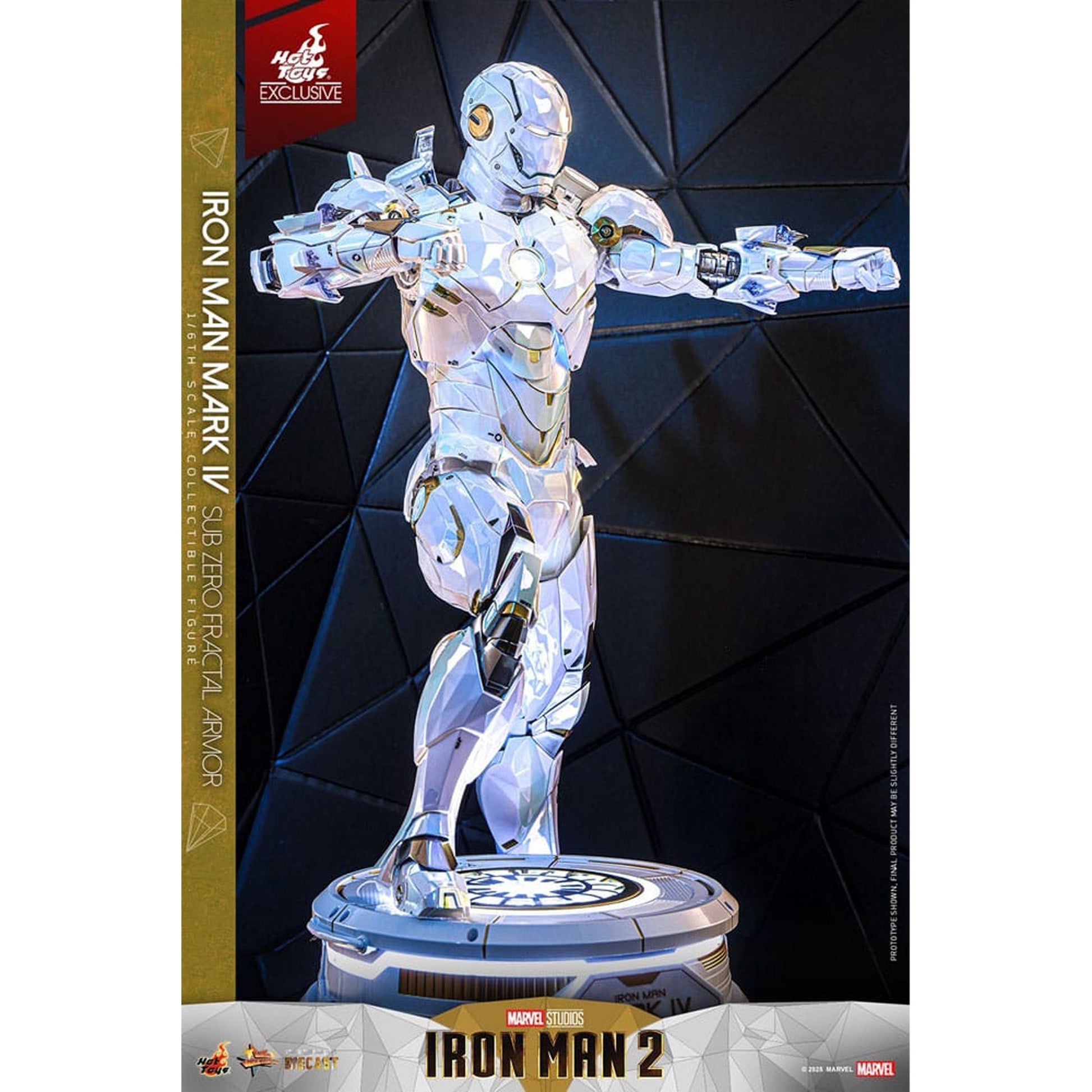 Iron Man 2 Movie Masterpiece Diecast 1/6 Iron Man Mark IV (Sub-Zero Fractal Armor) Hot Toys Exclusive -Action Figuuri