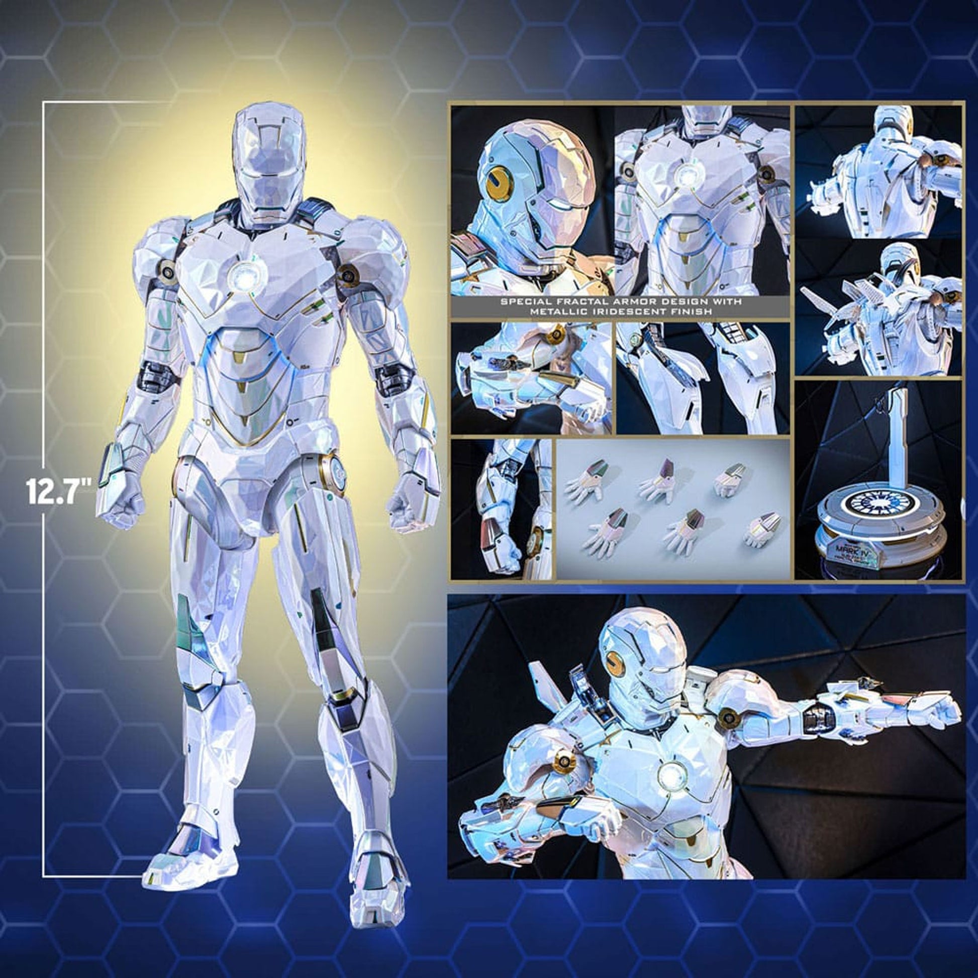Iron Man 2 Movie Masterpiece Diecast 1/6 Iron Man Mark IV (Sub-Zero Fractal Armor) Hot Toys Exclusive -Action Figuuri