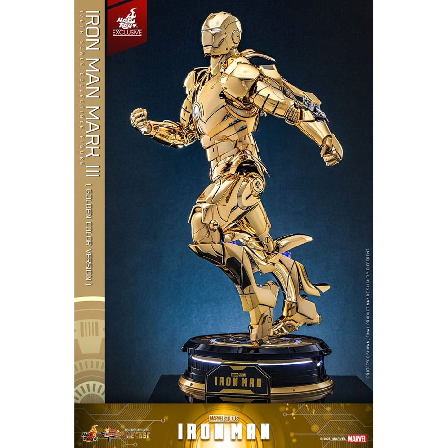 Iron Man Movie Masterpiece Diecast Action Figure 1/6 Iron Man Mark III (Gold Color Version) Hot Toys Exclusive