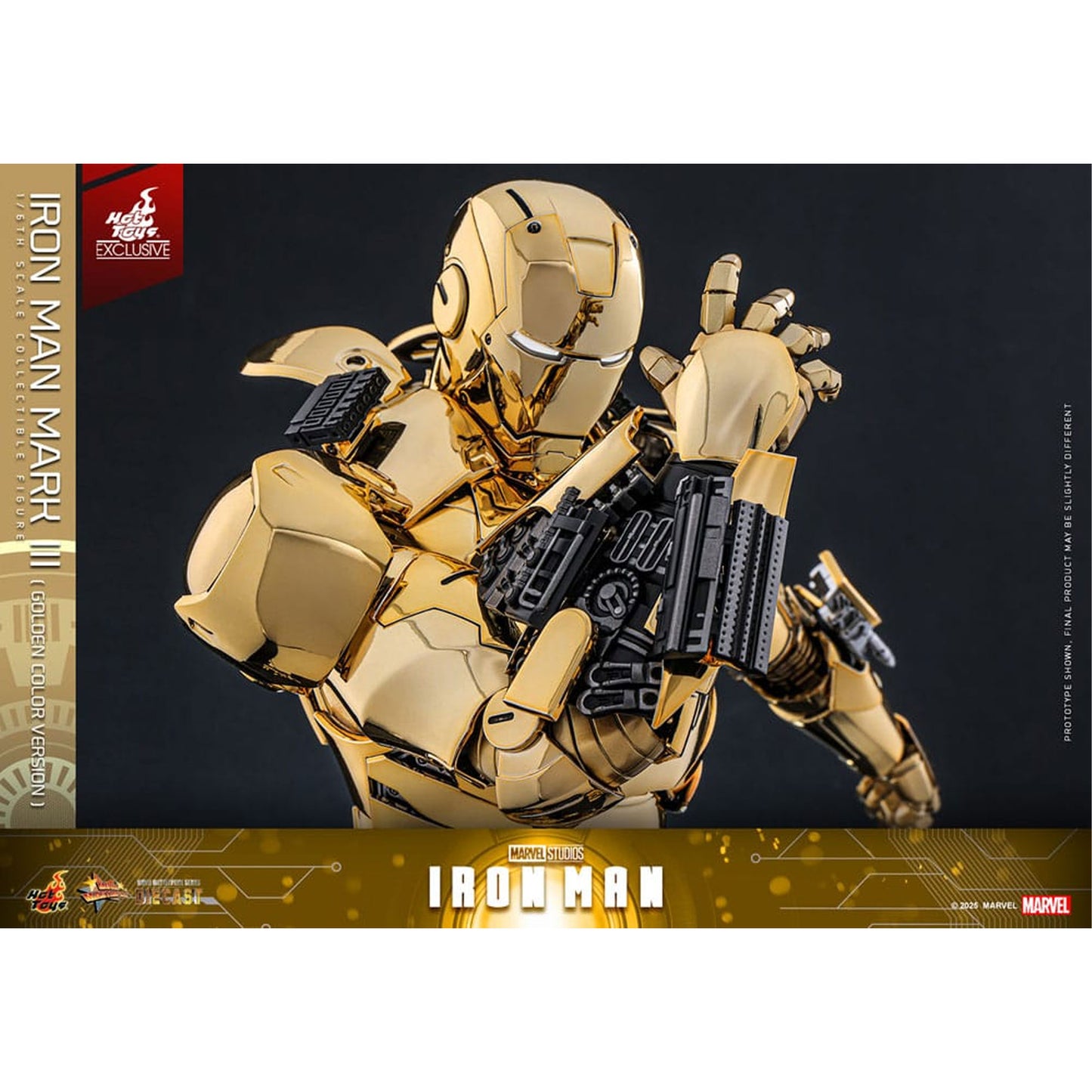 Iron Man Movie Masterpiece Diecast Action Figure 1/6 Iron Man Mark III (Gold Color Version) Hot Toys Exclusive