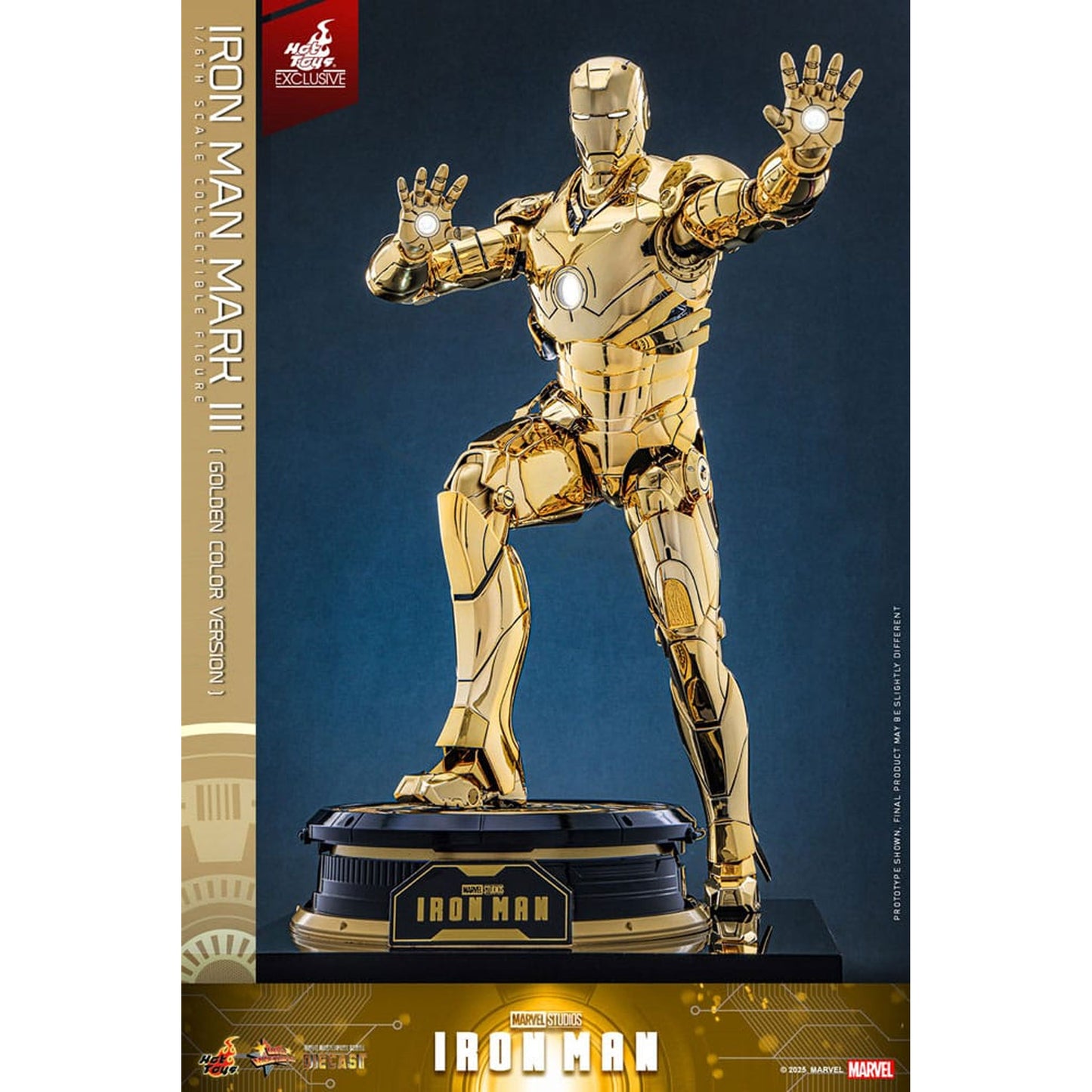 Iron Man Movie Masterpiece Diecast Action Figure 1/6 Iron Man Mark III (Gold Color Version) Hot Toys Exclusive