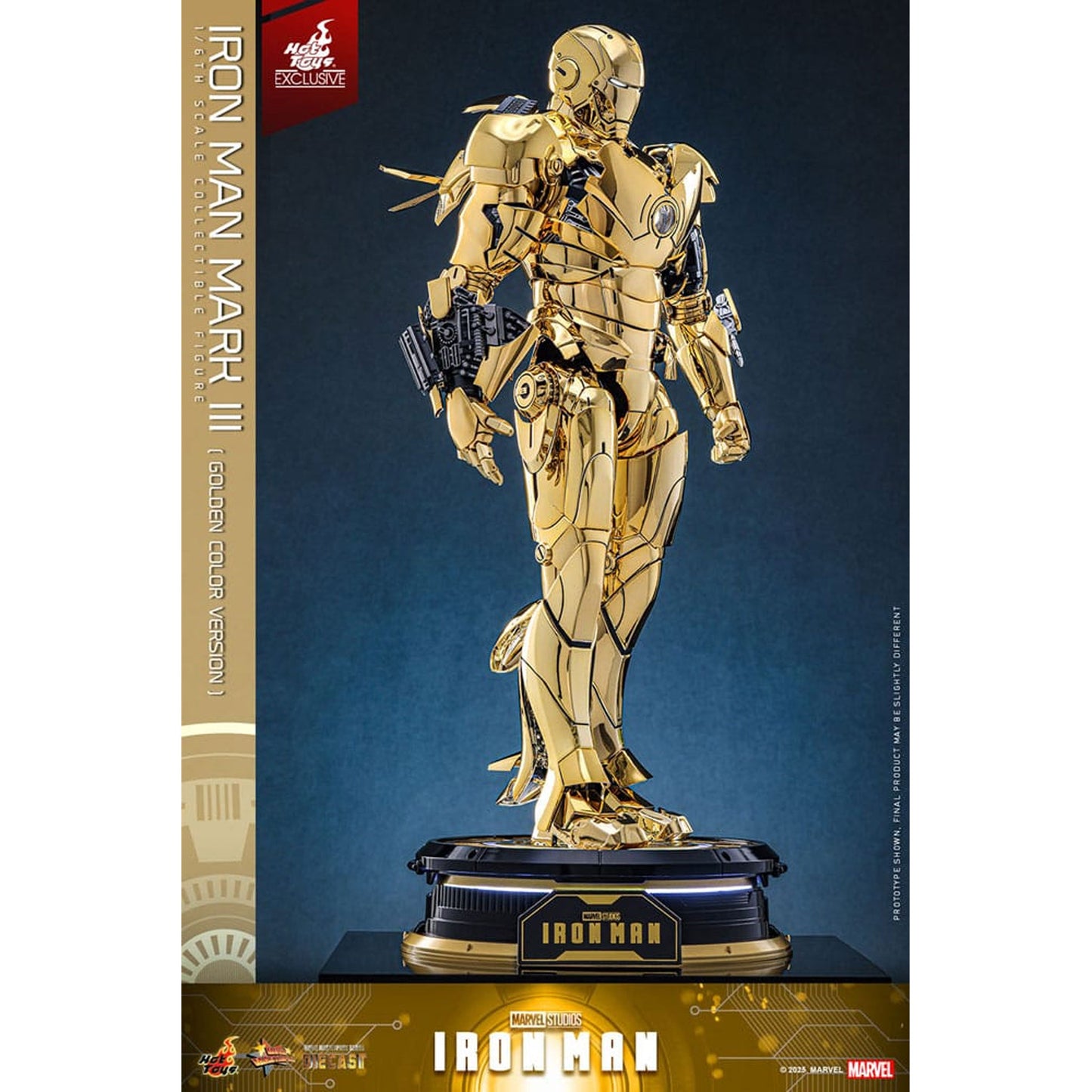 Iron Man Movie Masterpiece Diecast Action Figure 1/6 Iron Man Mark III (Gold Color Version) Hot Toys Exclusive