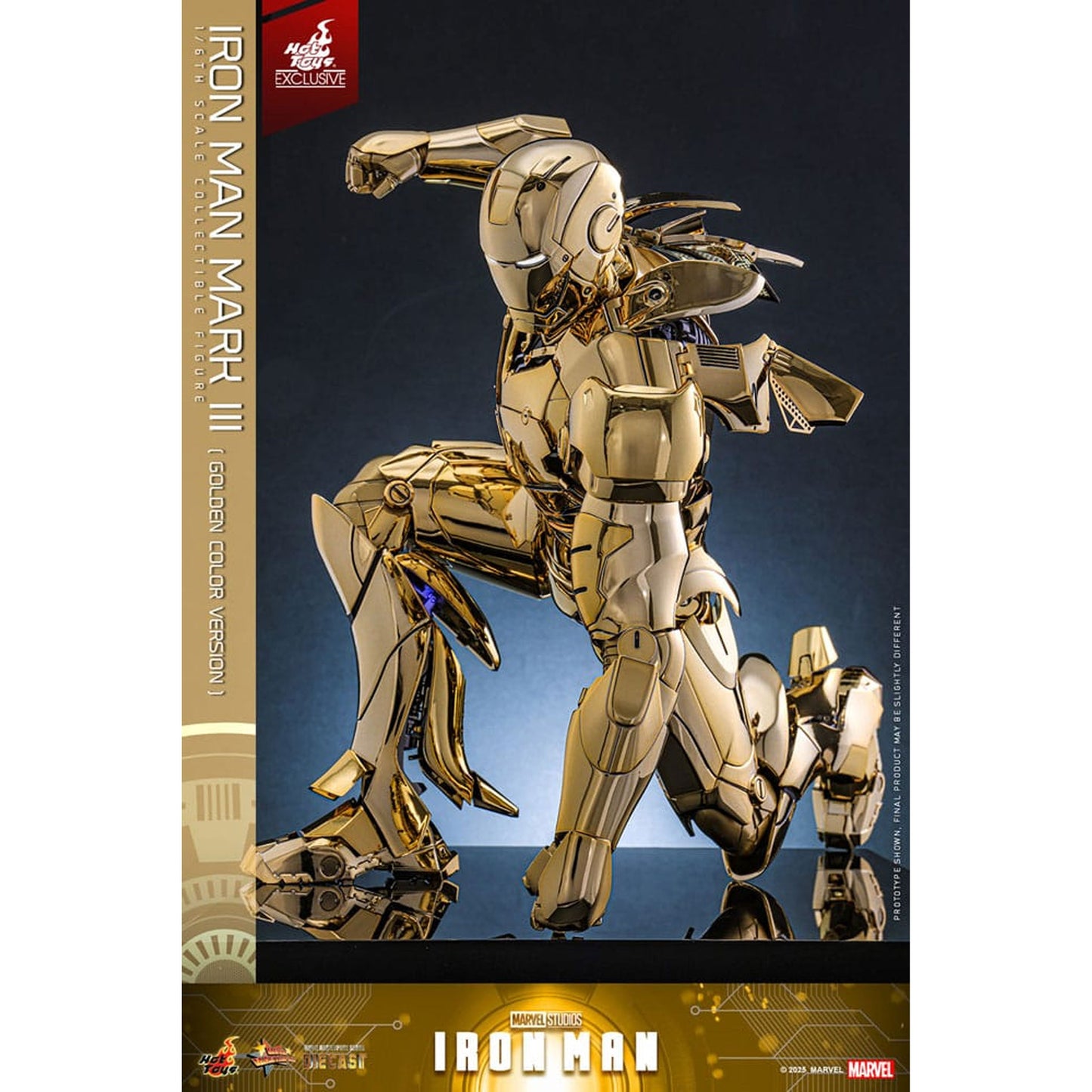 Iron Man Movie Masterpiece Diecast Action Figure 1/6 Iron Man Mark III (Gold Color Version) Hot Toys Exclusive