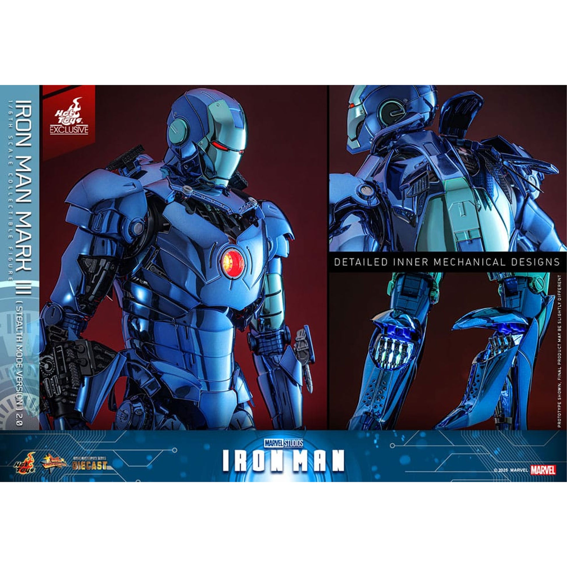 Iron Man Movie Masterpiece Diecast 1/6 Iron Man Mark III (Stealth Mode Ver.) 2.0 Hot Toys Exclusive -Action Figure