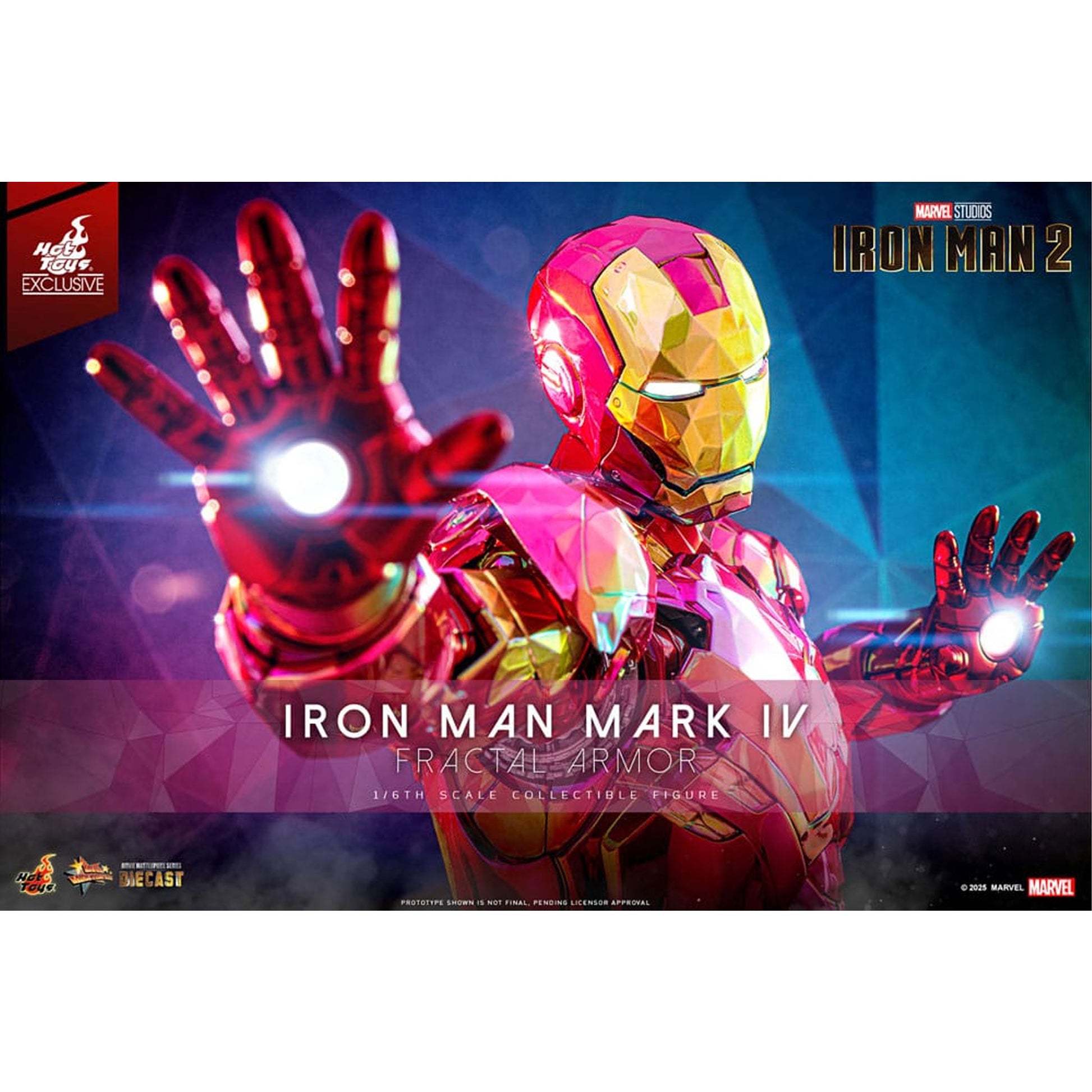 Iron Man Movie Masterpiece Diecast 1/6 Iron Man Mark VI (Fractal Armor) Hot Toys Exclusive -Action Figuuri