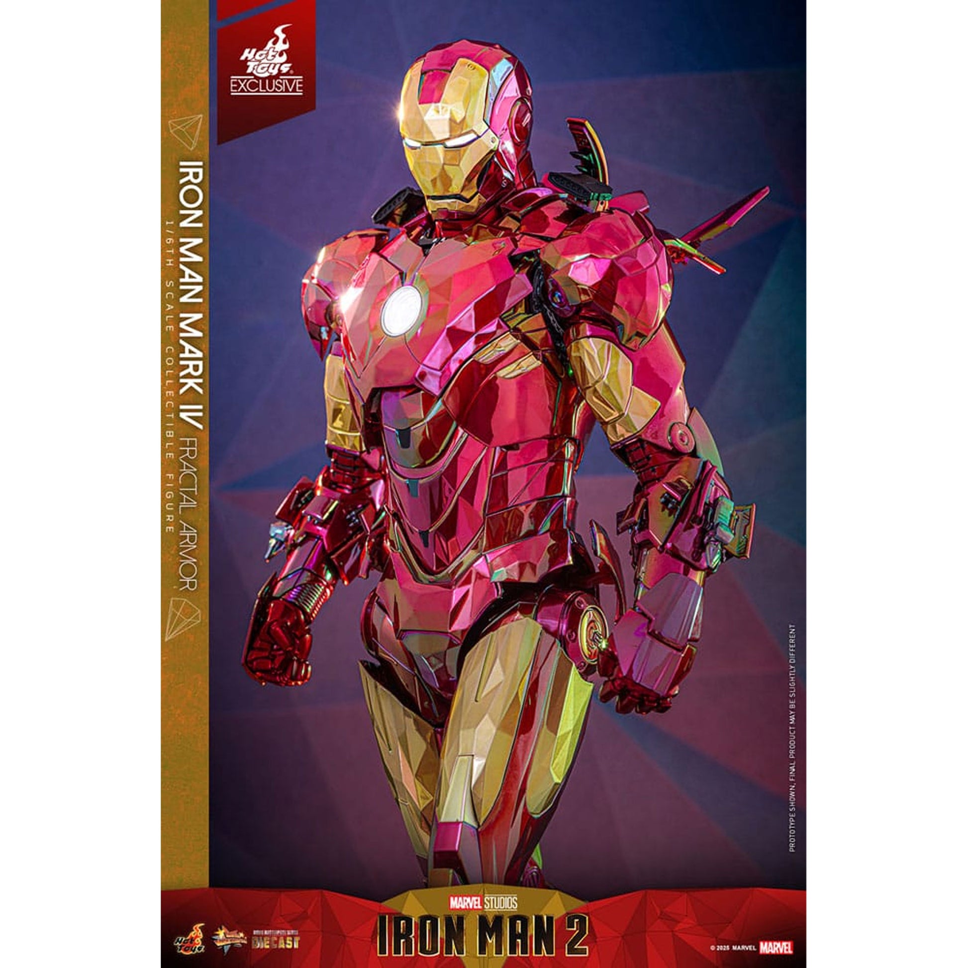 Iron Man Movie Masterpiece Diecast 1/6 Iron Man Mark VI (Fractal Armor) Hot Toys Exclusive -Action Figuuri
