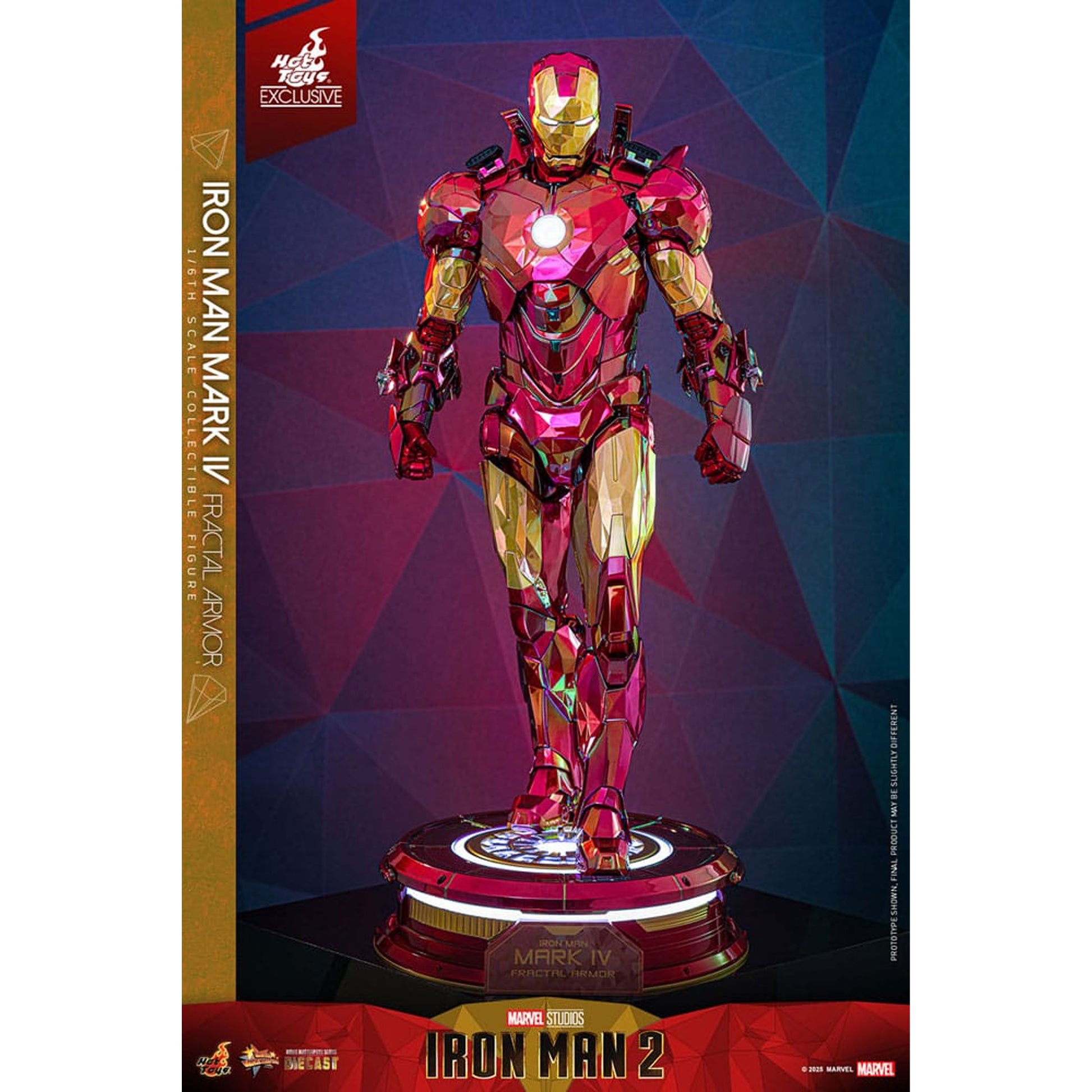 Iron Man Movie Masterpiece Diecast 1/6 Iron Man Mark VI (Fractal Armor) Hot Toys Exclusive -Action Figuuri
