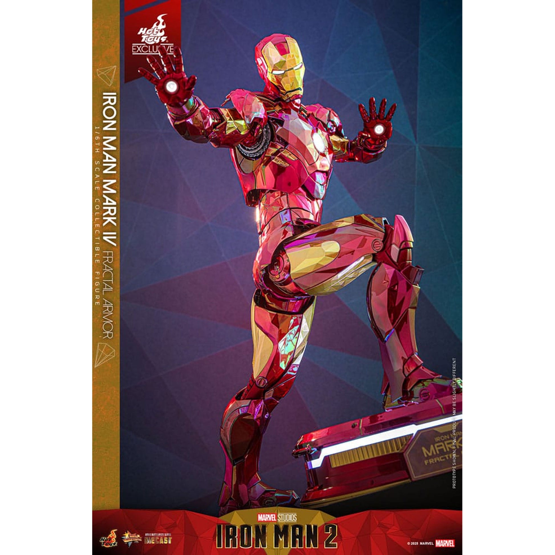 Iron Man Movie Masterpiece Diecast 1/6 Iron Man Mark VI (Fractal Armor) Hot Toys Exclusive -Action Figuuri