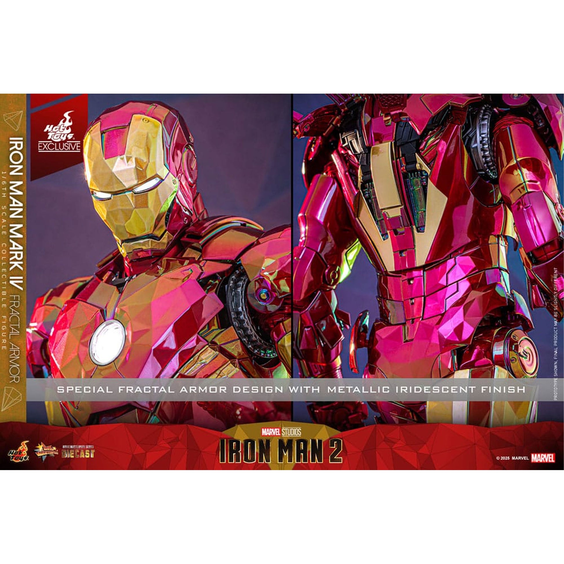 Iron Man Movie Masterpiece Diecast 1/6 Iron Man Mark VI (Fractal Armor) Hot Toys Exclusive -Action Figuuri