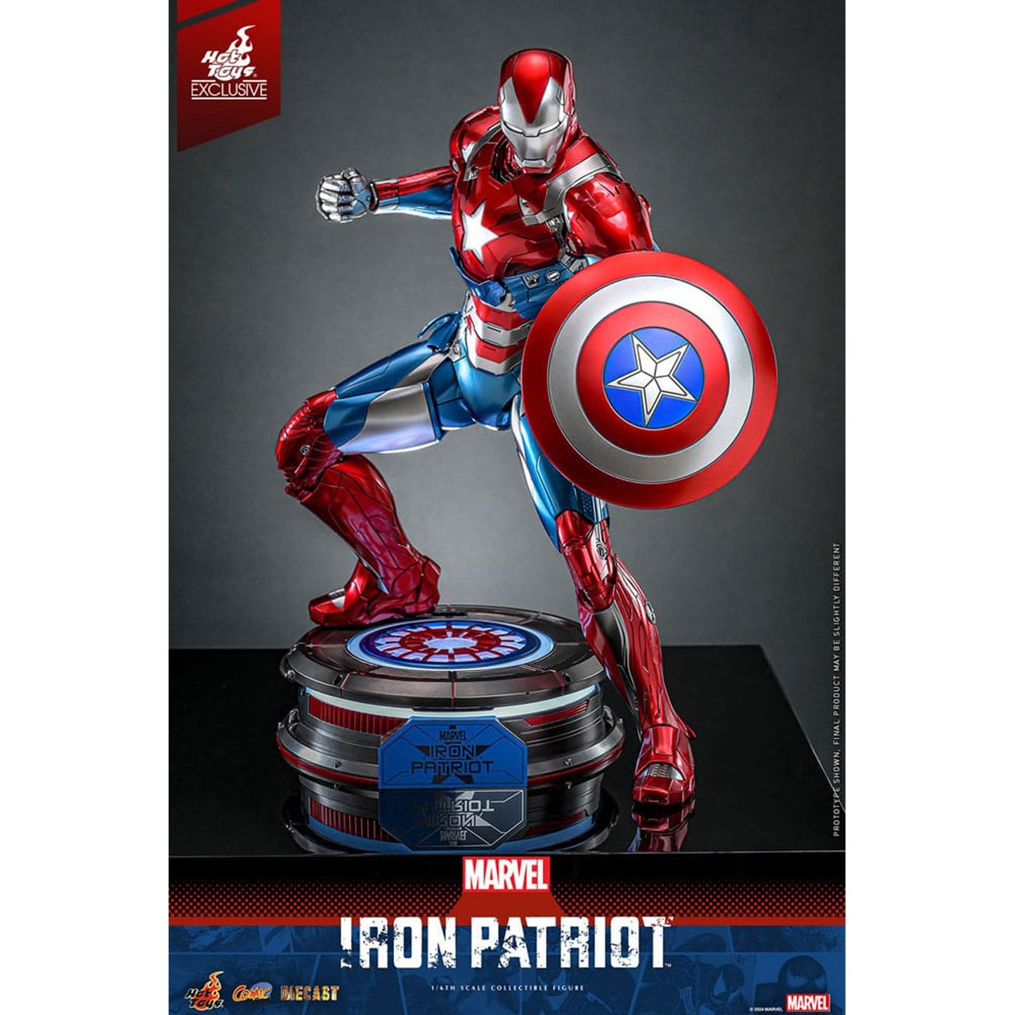 Marvel Comic Diecast Masterpiece Action Figure 1/6 Iron Patriot Hot Toys Exclusive