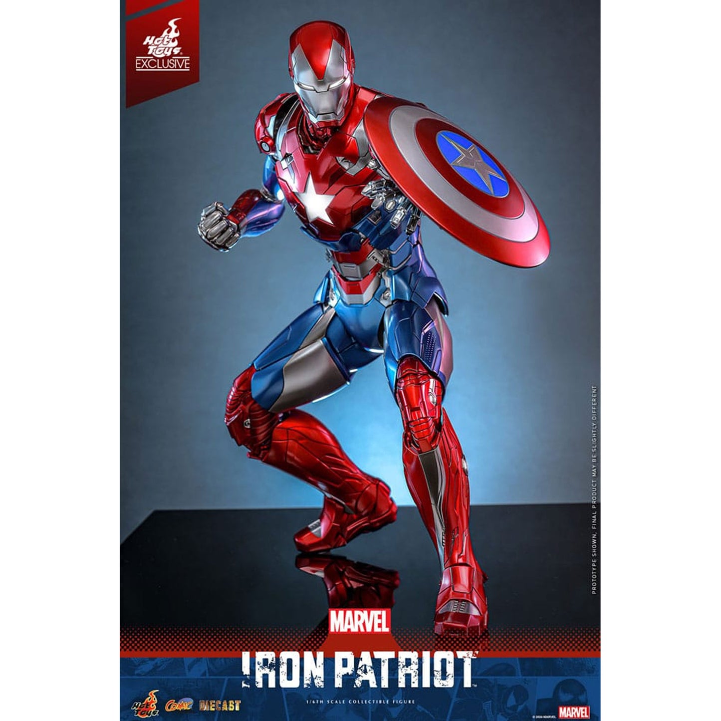 Marvel Comic Diecast Masterpiece Action Figure 1/6 Iron Patriot Hot Toys Exclusive