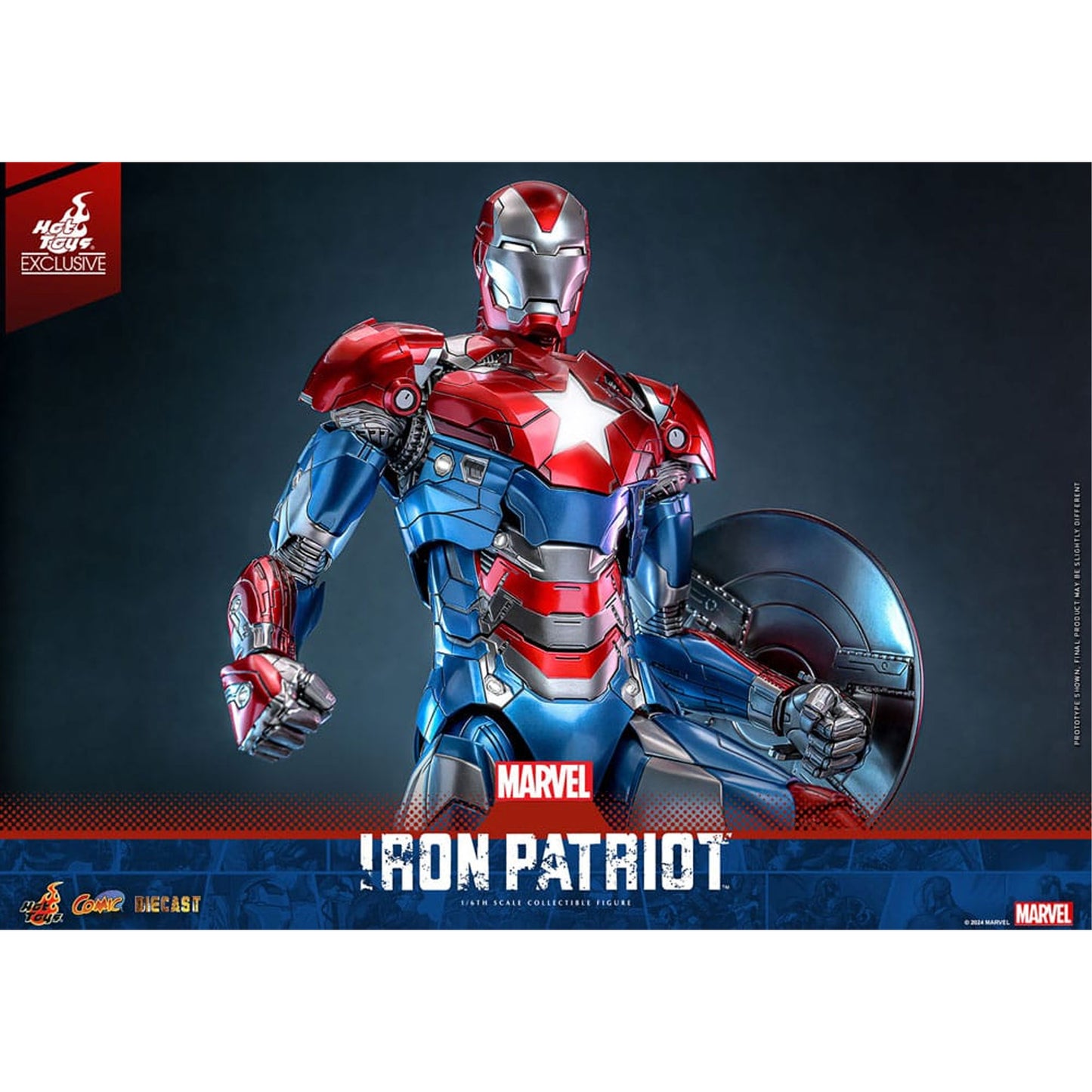 Marvel Comic Diecast Masterpiece Action Figure 1/6 Iron Patriot Hot Toys Exclusive