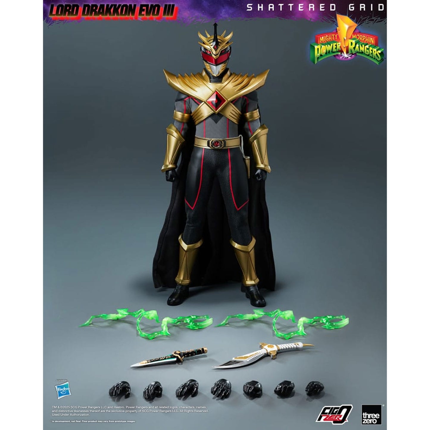 Mighty Morphin Power Rangers Shattered Grid FigZero 1/6 Lord Drakkon Evo III -Action Figuuri