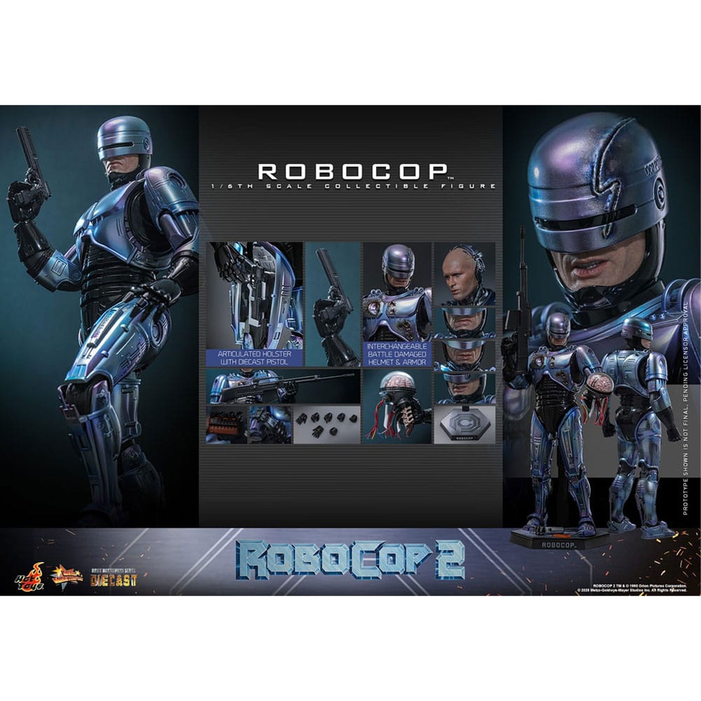 RoboCop 2 Movie Masterpiece Diecast Action Figure 1/6 RoboCop
