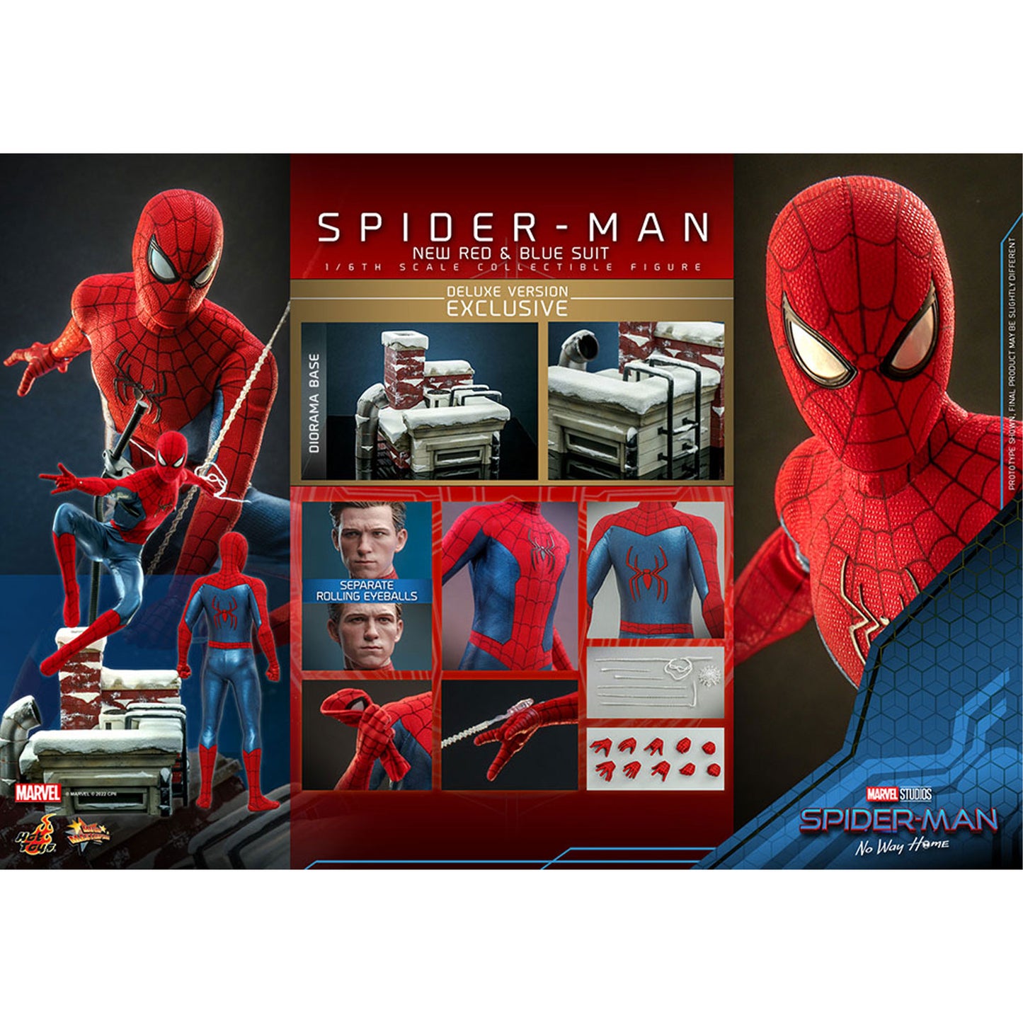 Spider-Man: No Way Home Movie Masterpiece 1/6 Spider-Man (New Red and Blue Suit) (Deluxe Version)