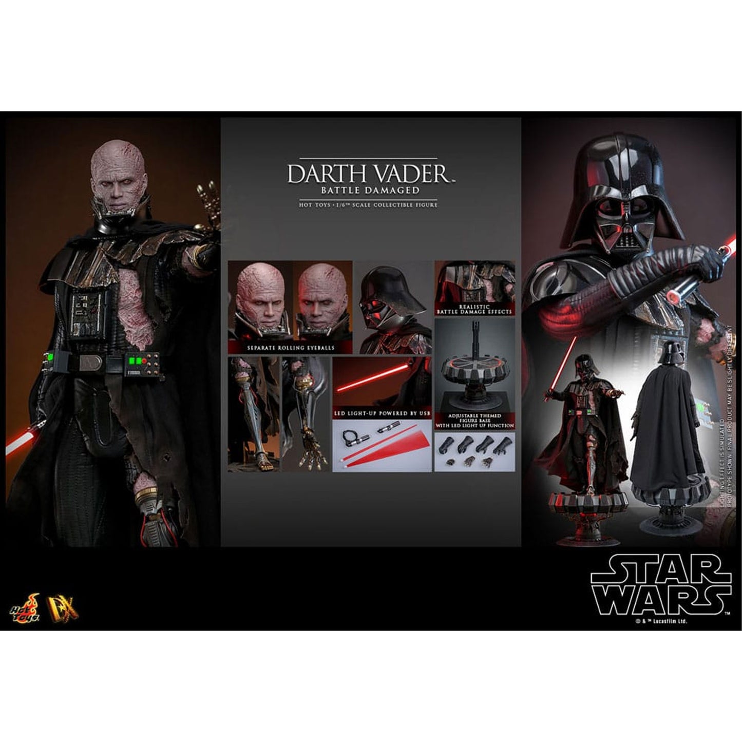 Star Wars 1/6 Darth Vader (Battle Damaged)