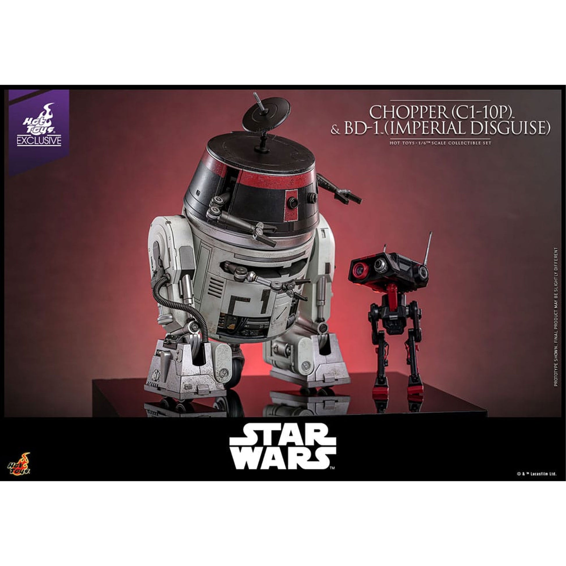 Star Wars Set 1/6 Chopper (C1-10P™) & BD-1™ (Imperial Disguise) -Action Figuuri