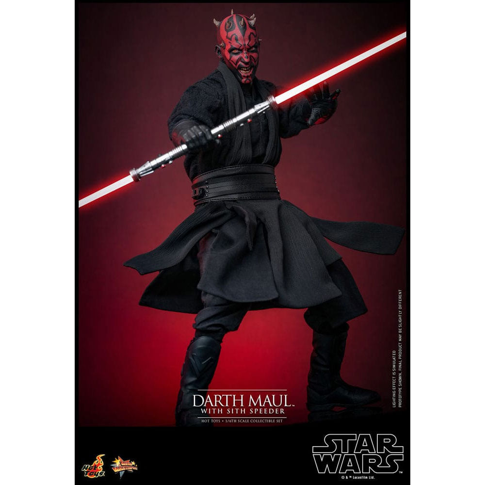 Star Wars Episode I Movie Masterpiece Action Figure 1/6 Darth Maul with Sith Speeder
