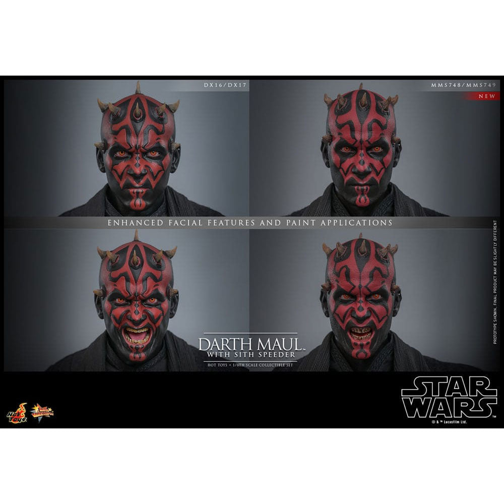 Star Wars Episode I Movie Masterpiece Action Figure 1/6 Darth Maul with Sith Speeder