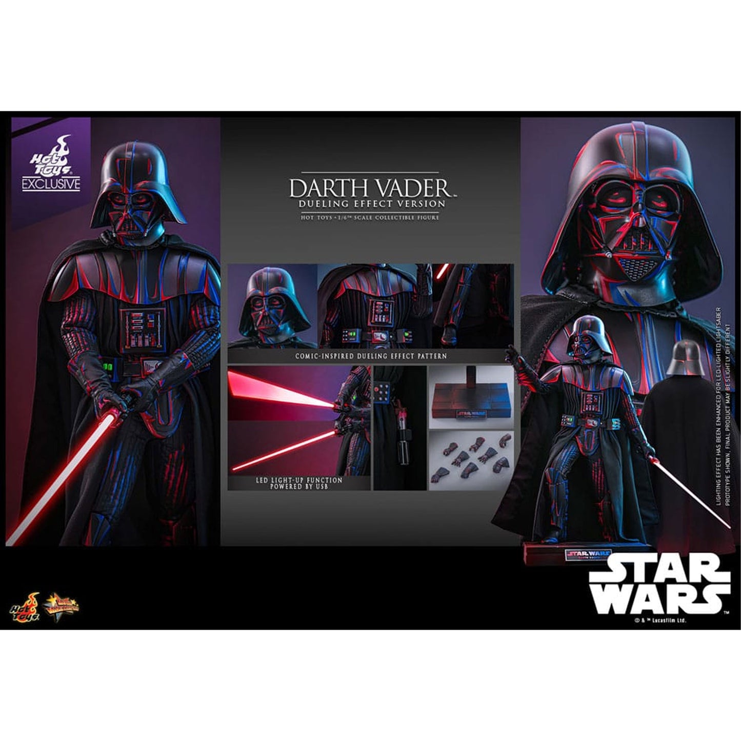 Star Wars Movie Masterpiece Action Figure 1/6 Darth Vader (Dueling Effect Version) Hot Toys Exclusive