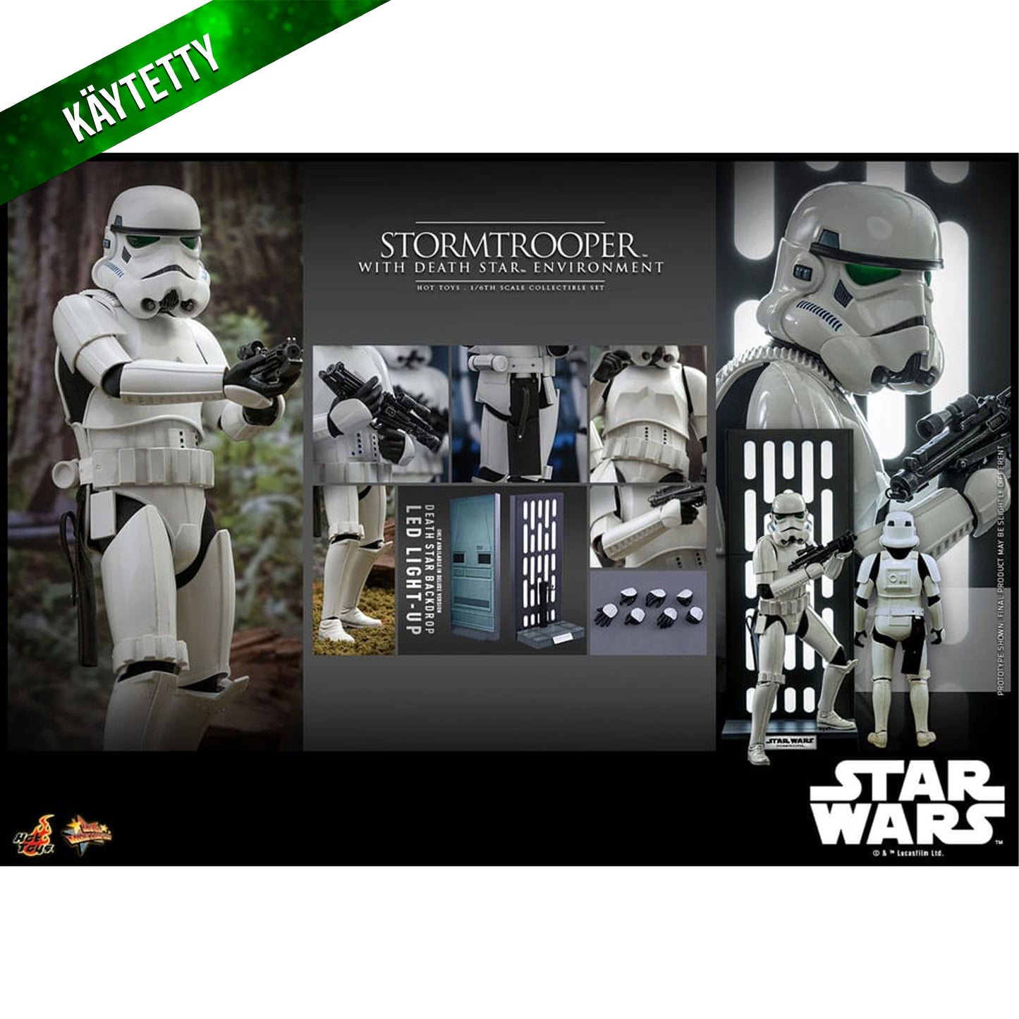 Käytetty Star Wars Movie Masterpiece Action Figure 1/6 Stormtrooper with Death Star Environment
