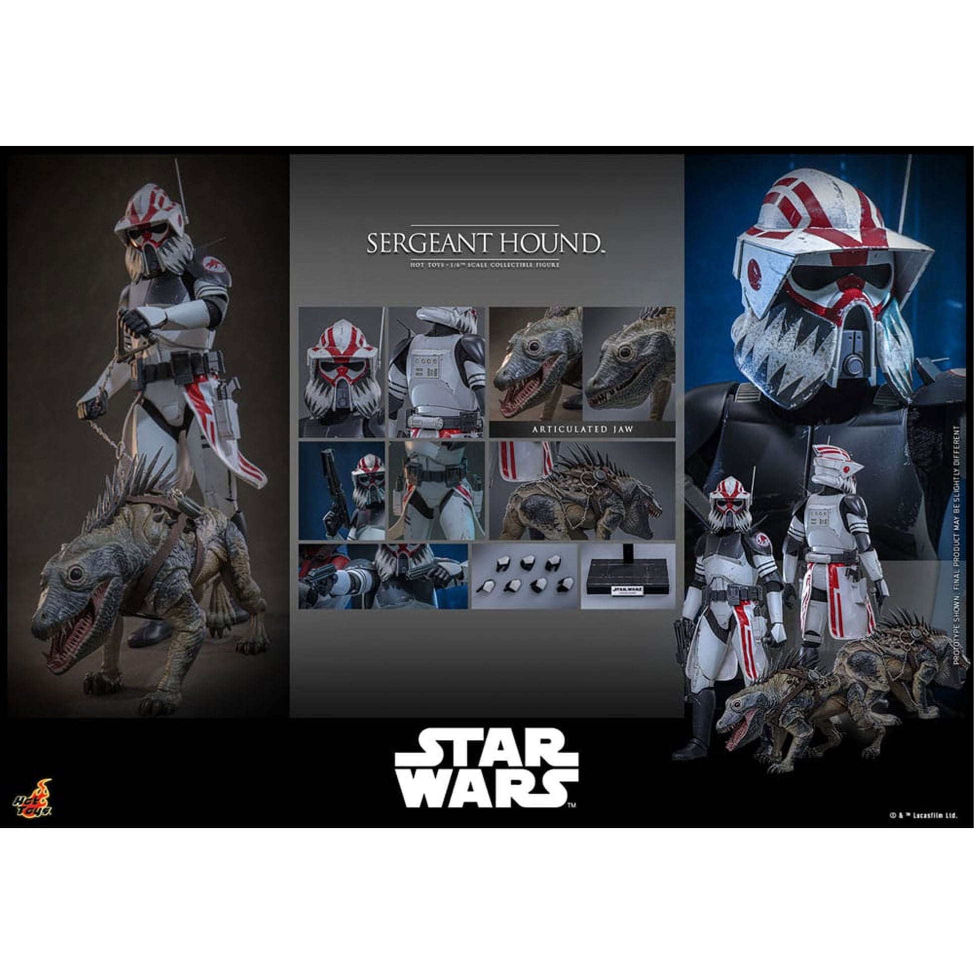 Star Wars: The Clone Wars 1/6 Sergeant Hound -Action Figuuri