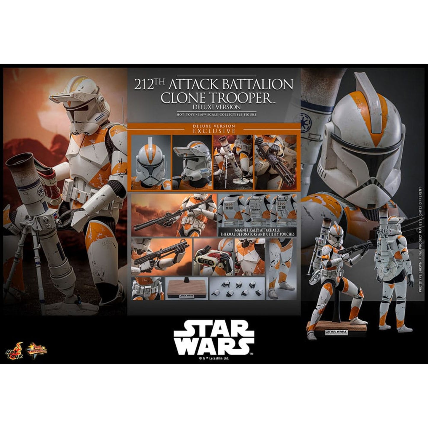 Star Wars: The Clone Wars 1/6 212th Attack Battalion Clone Trooper Deluxe Version -Action Figure