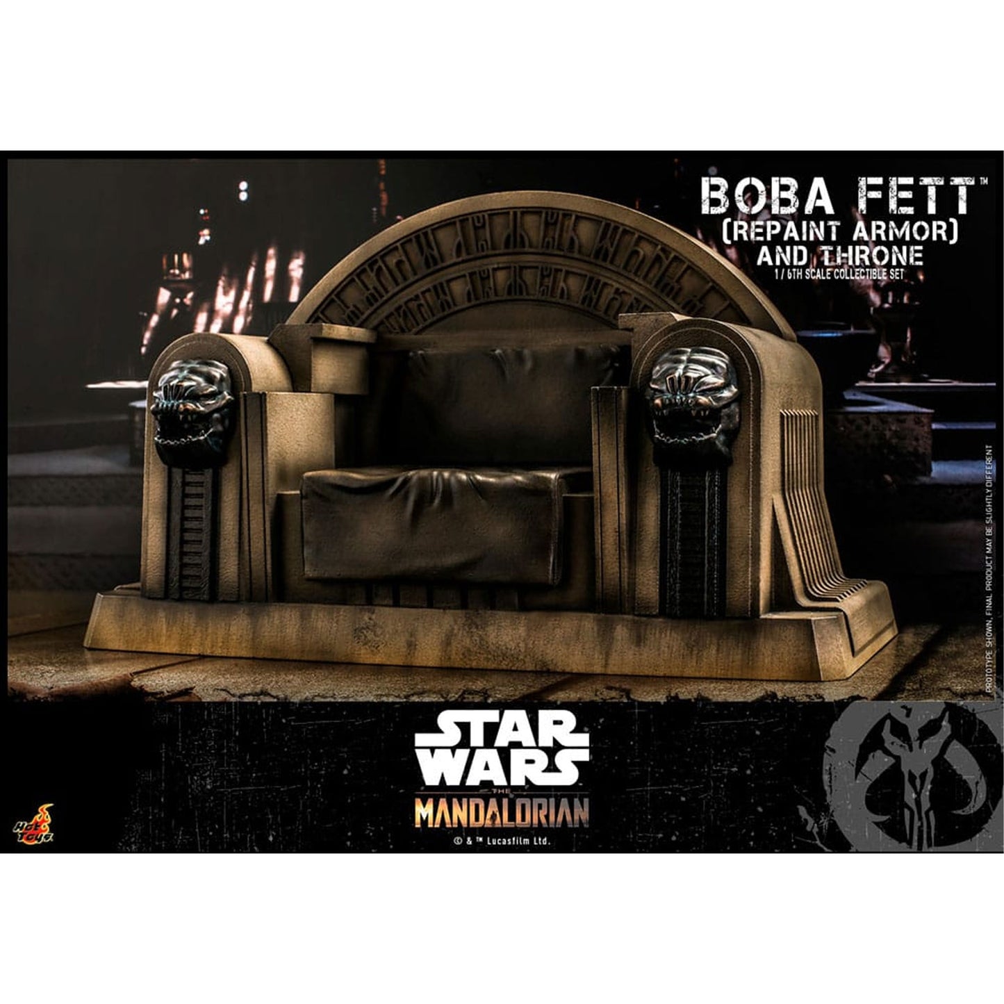 Star Wars: The Mandalorian Action Figure 1/6 Boba Fett Repaint Armor and Throne Special Edition