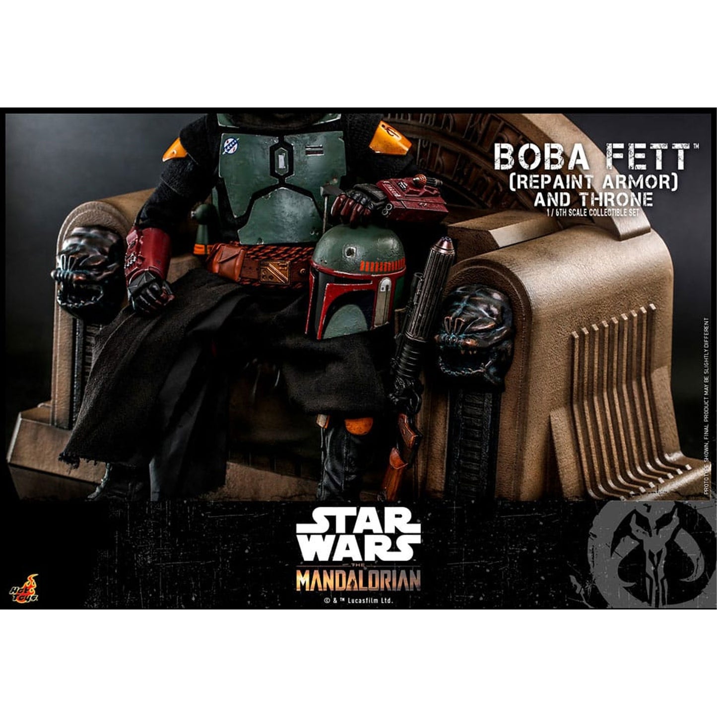 Star Wars: The Mandalorian Action Figure 1/6 Boba Fett Repaint Armor and Throne Special Edition