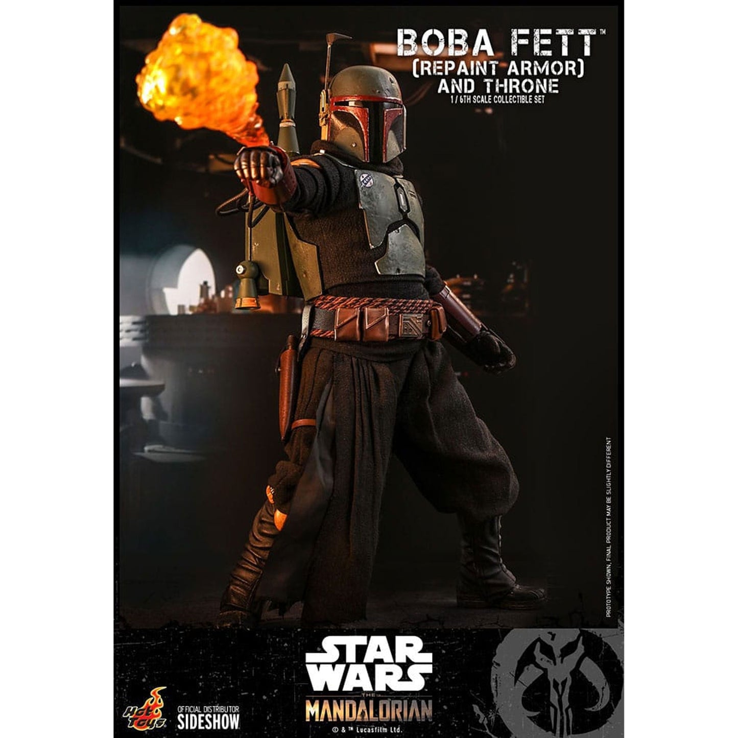 Star Wars: The Mandalorian Action Figure 1/6 Boba Fett Repaint Armor and Throne Special Edition