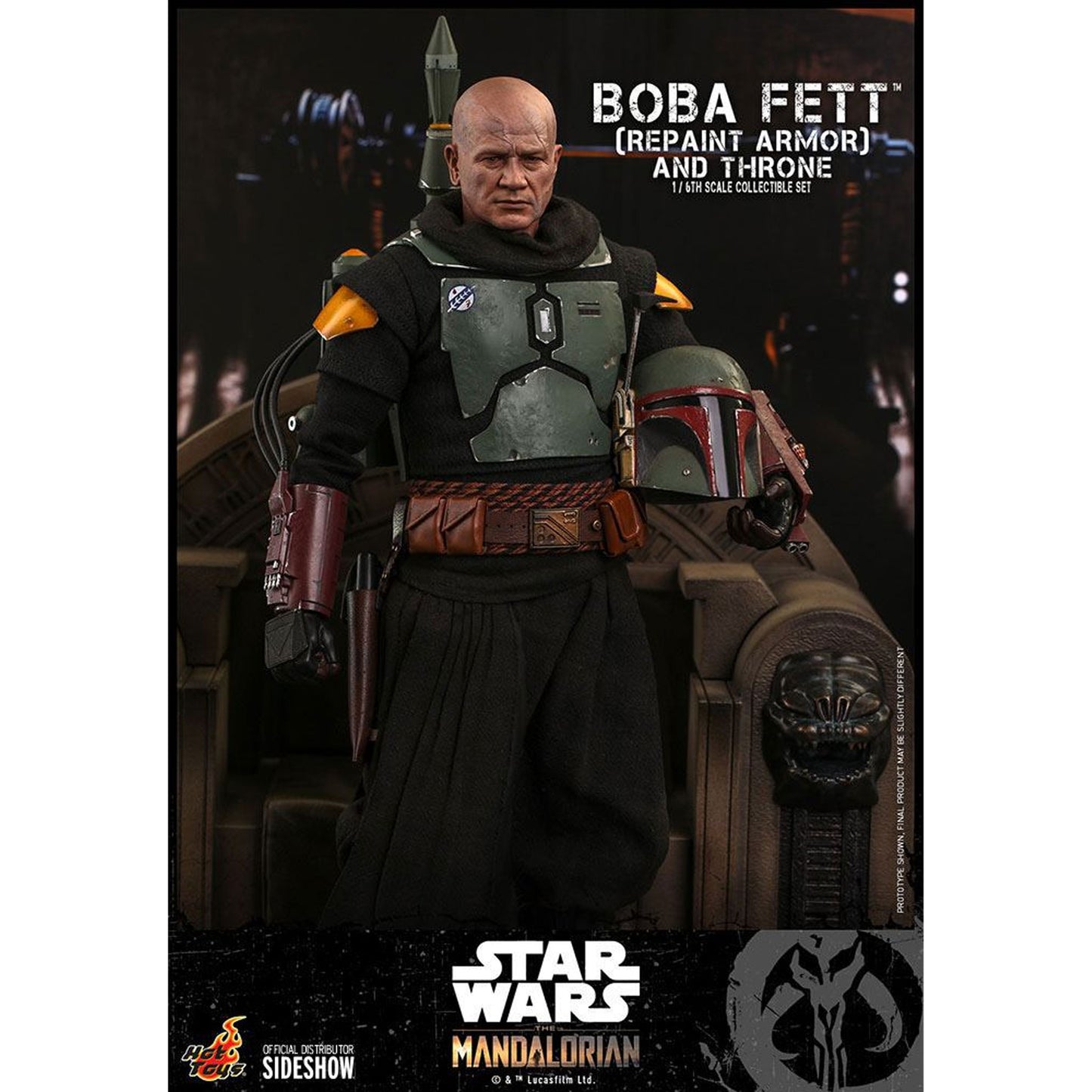 Star Wars The Mandalorian 1/6 Boba Fett (Repaint Armor) and Throne