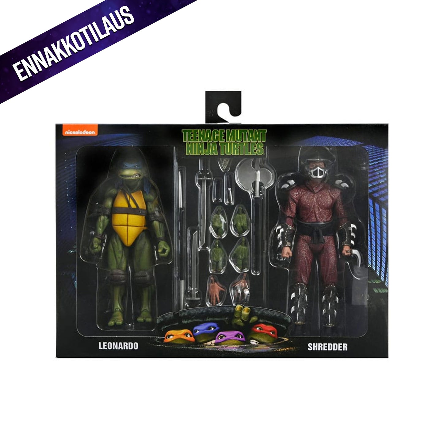 Teenage Mutant Ninja Turtles (1990 Movie) Action Figure Roof Top Battle Shredder vs Leo