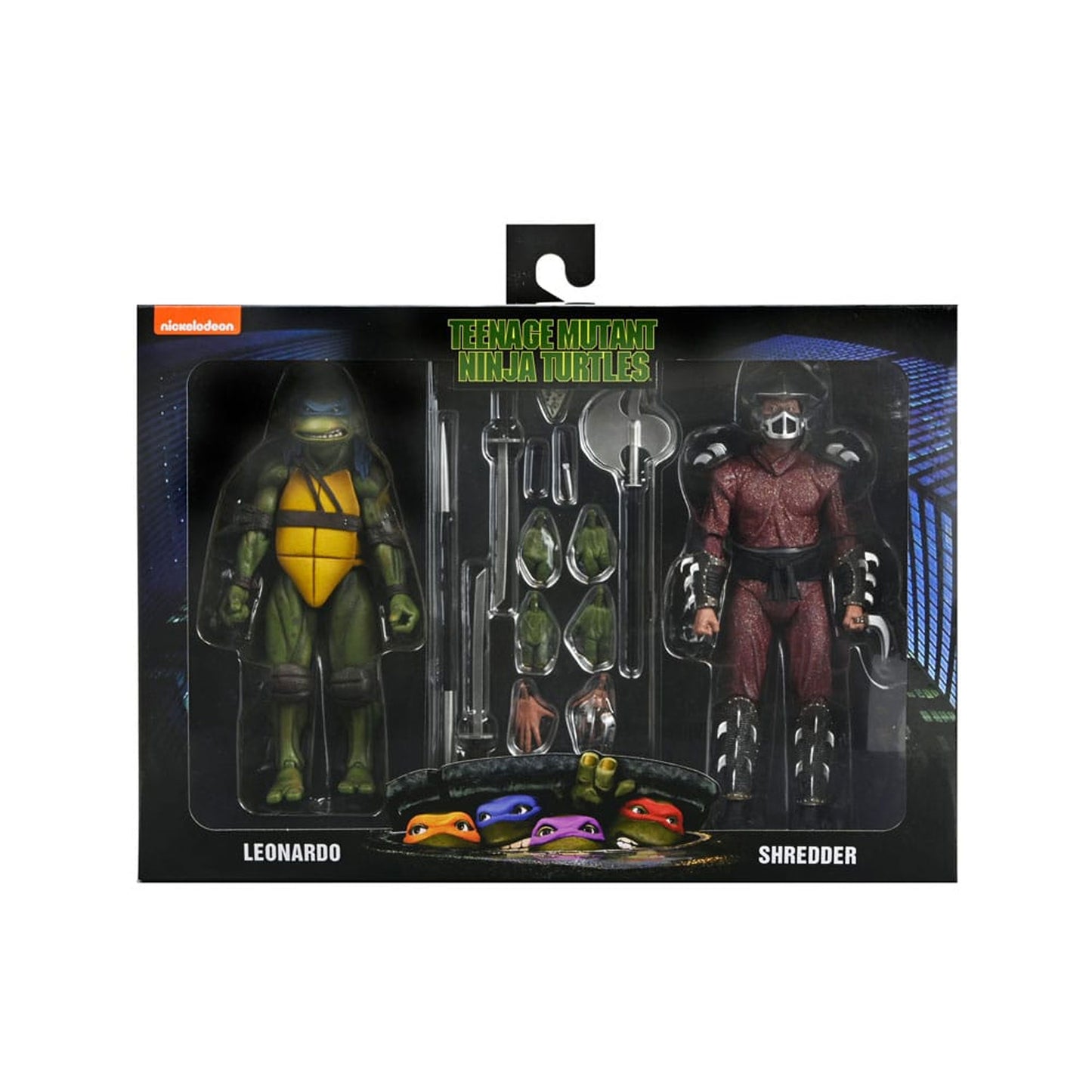 Teenage Mutant Ninja Turtles (1990 Movie) Action Figure Roof Top Battle Shredder vs Leo
