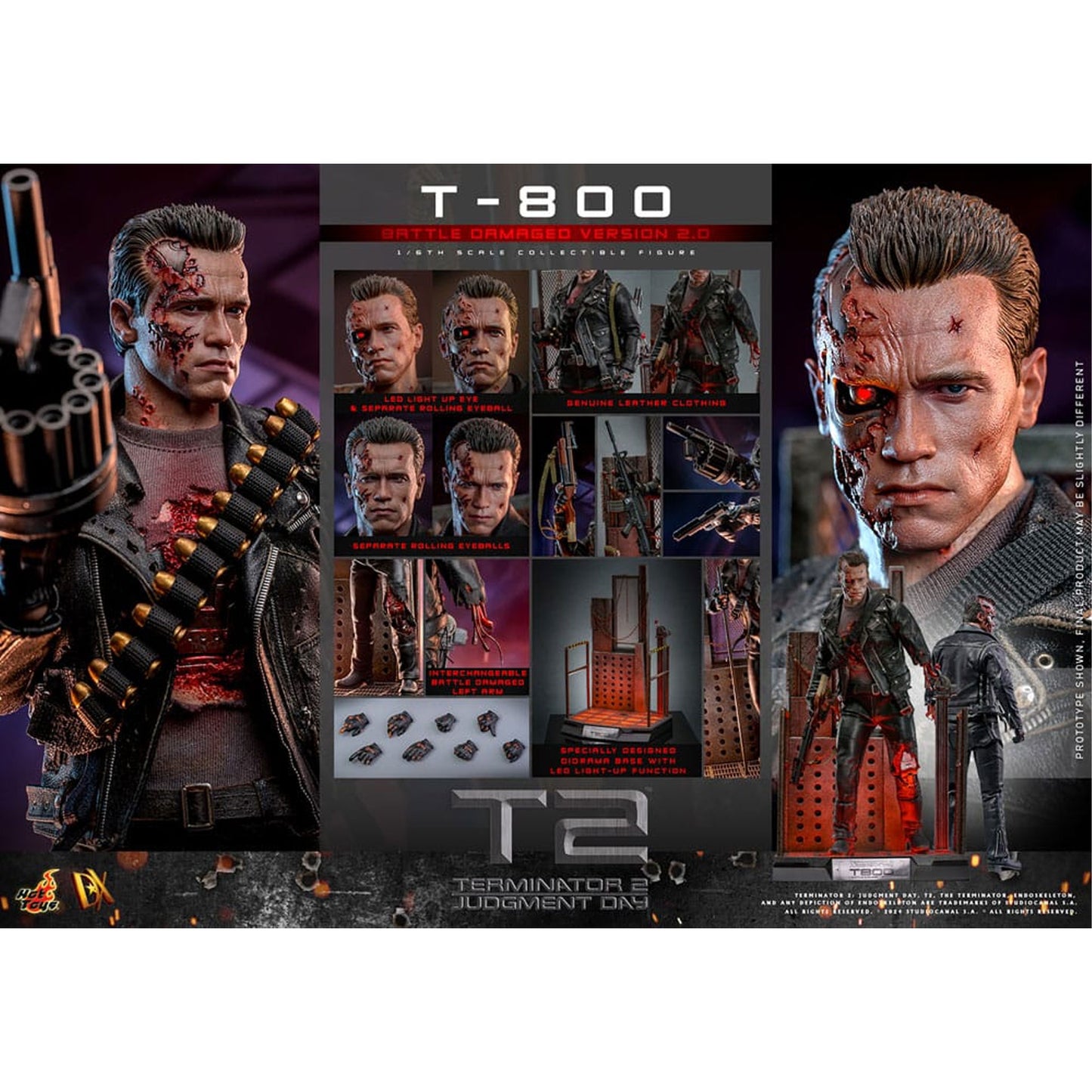 Terminator 2 Movie Masterpiece 1/6 T-800 Battle Damaged Version 2.0