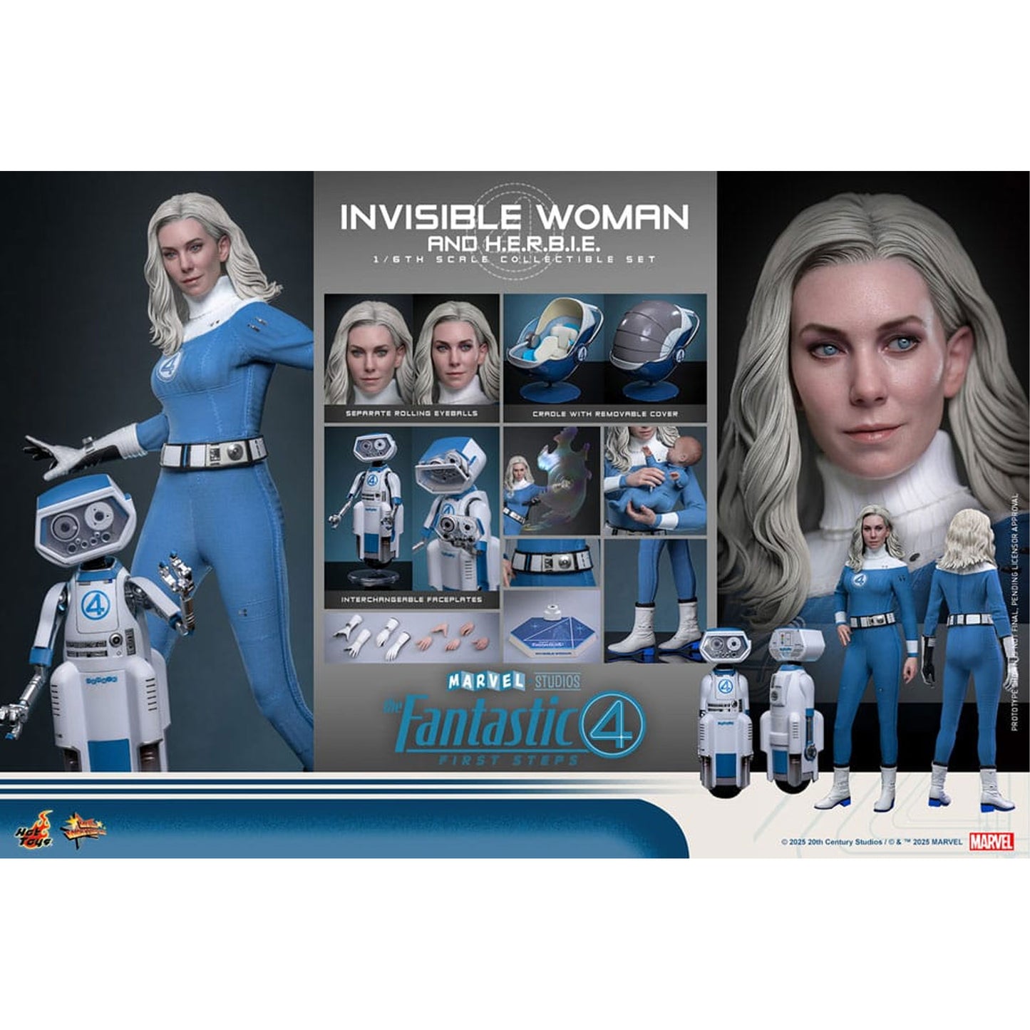 The Fantastic Four: First Steps Movie Masterpiece Action Figure 2-Pack 1/6 Invisible Woman & H.E.R.B.I.E.
