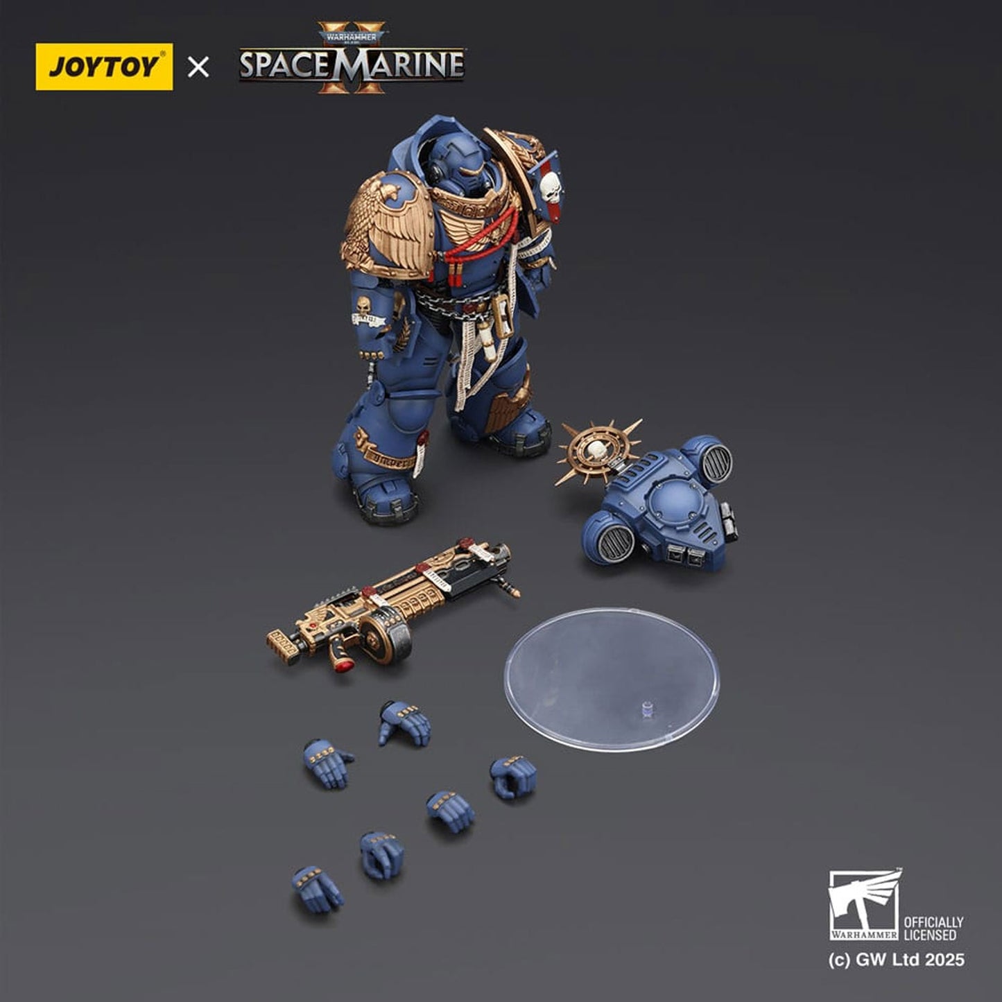 Warhammer 40,000: Space Marine 2 Ultramarines Heavy Relic Primus Armor with Heavy Relic Bolt Rifle -Action Figure