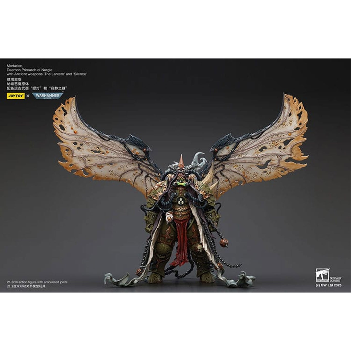 Warhammer 40k 1/18 Mortarion Daemon Primarch of Nurgle with Ancient weapons The Lantern and Silence -Action Figure