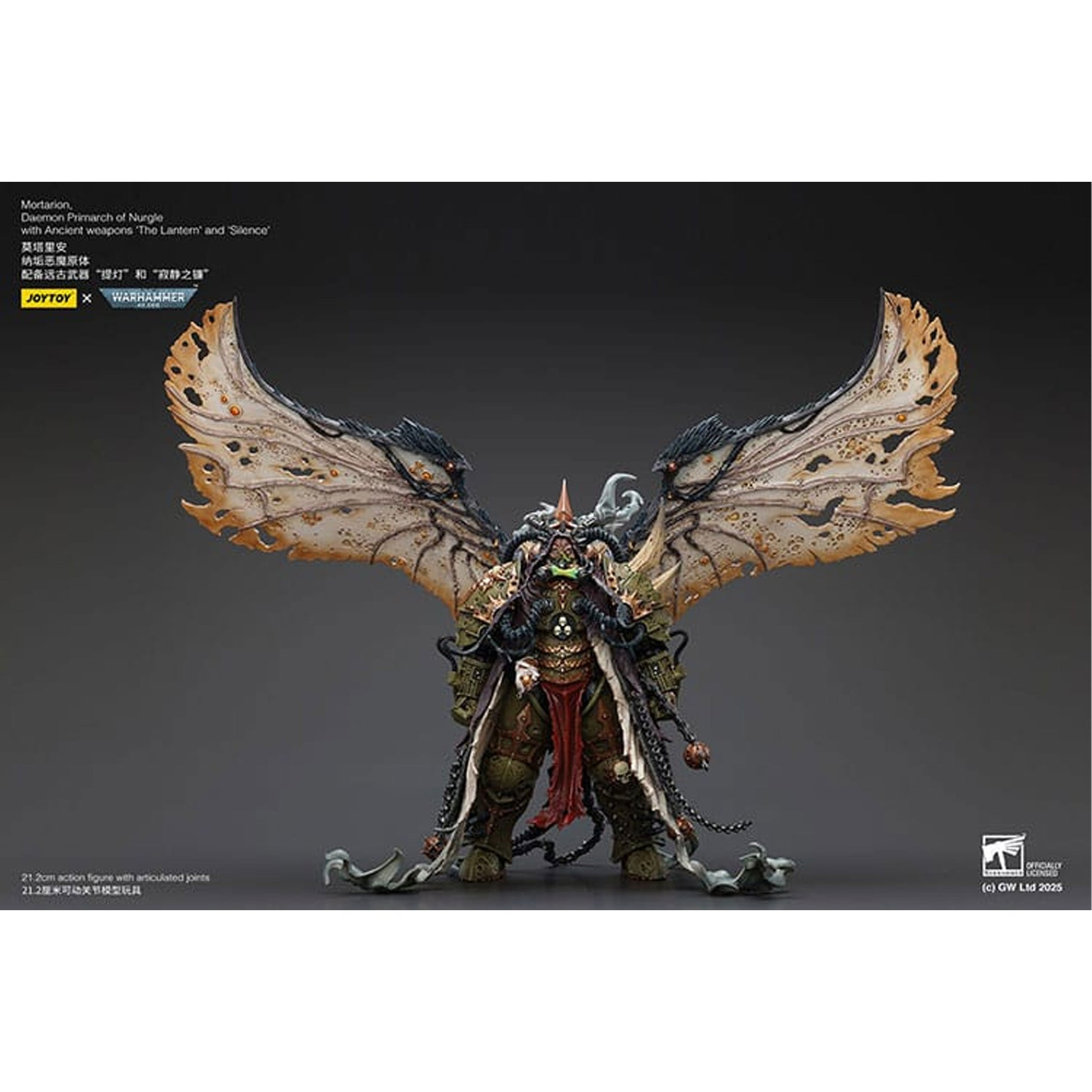 Warhammer 40k 1/18 Mortarion Daemon Primarch of Nurgle with Ancient weapons The Lantern and Silence -Action Figure