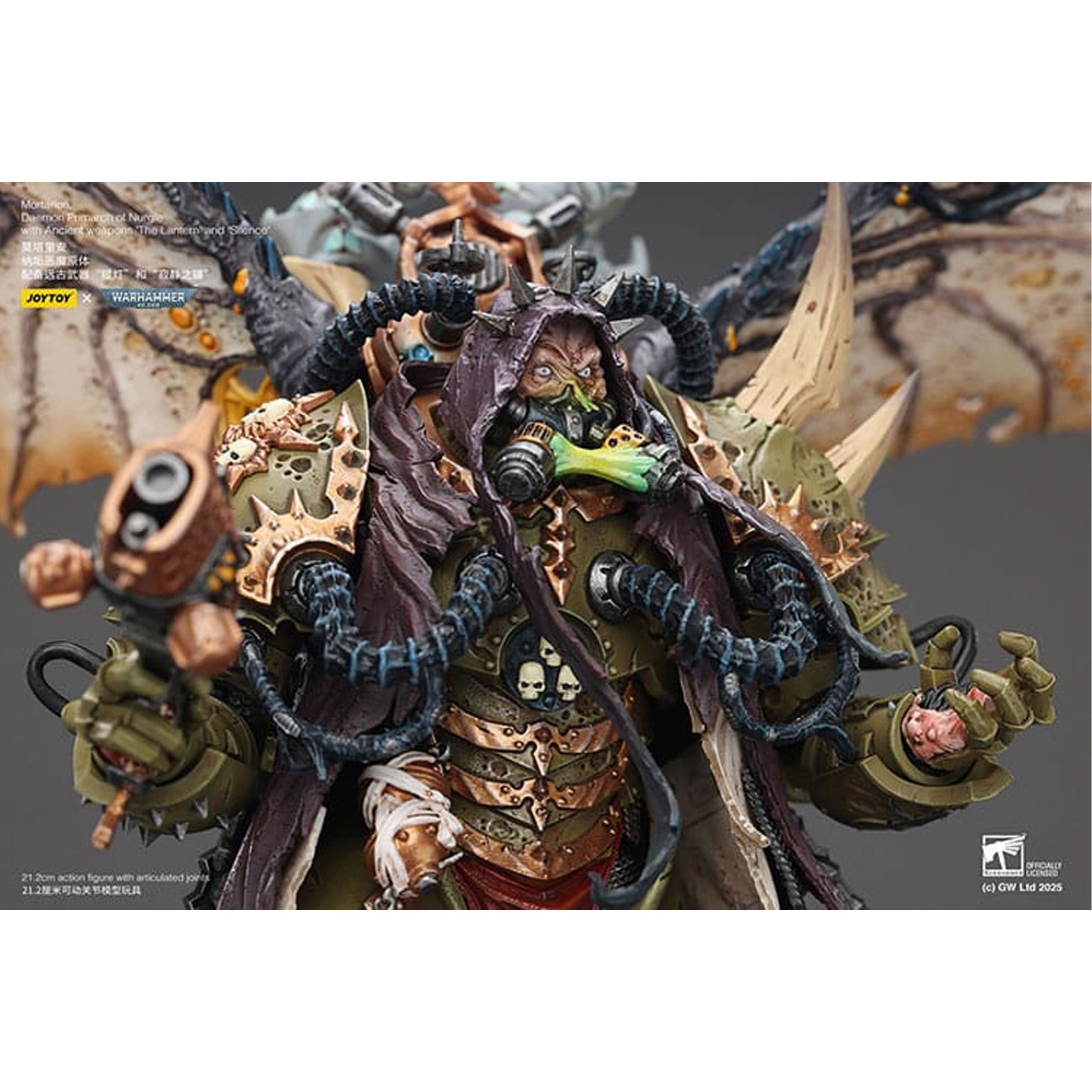 Warhammer 40k 1/18 Mortarion Daemon Primarch of Nurgle with Ancient weapons The Lantern and Silence -Action Figure