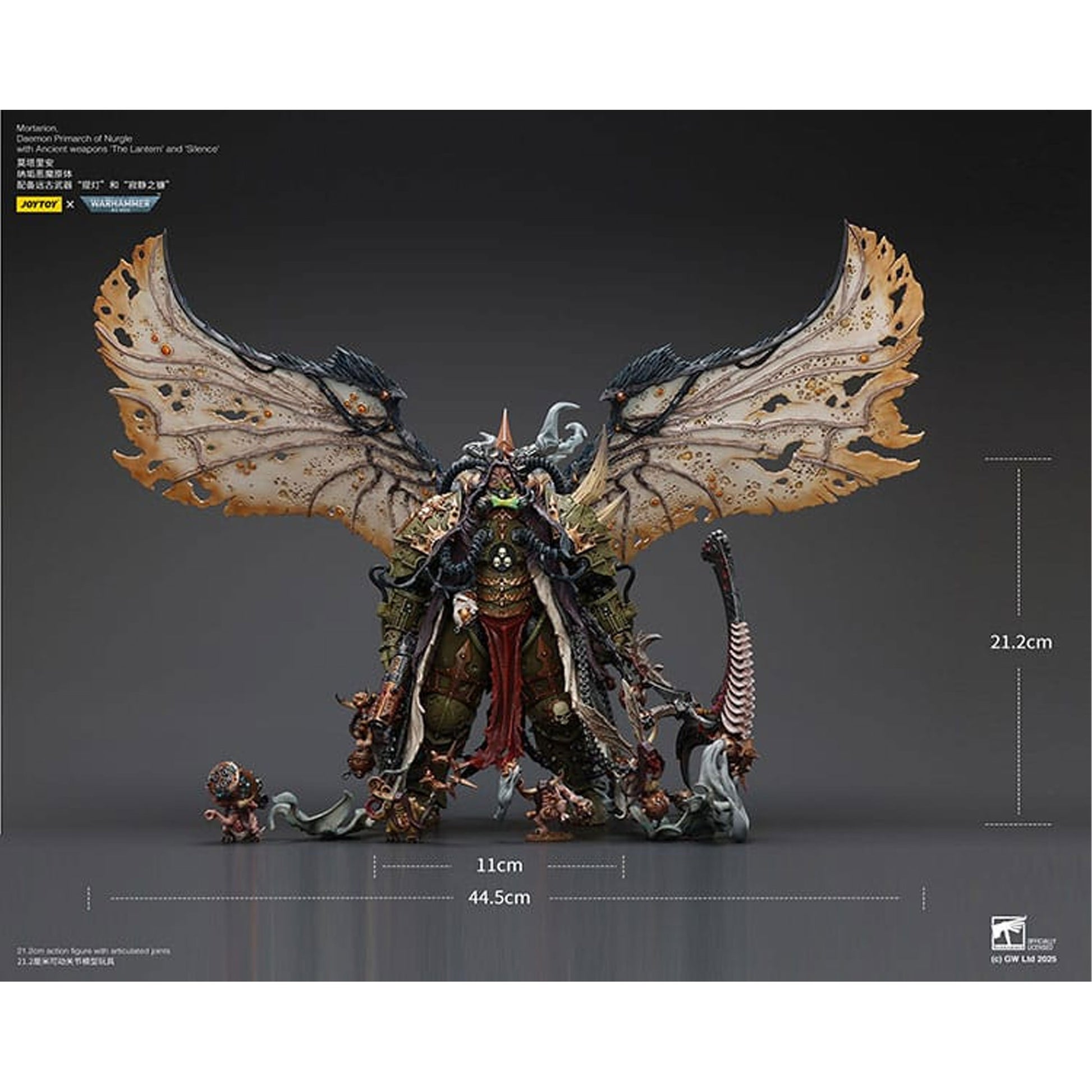 Warhammer 40k 1/18 Mortarion Daemon Primarch of Nurgle with Ancient weapons The Lantern and Silence -Action Figure