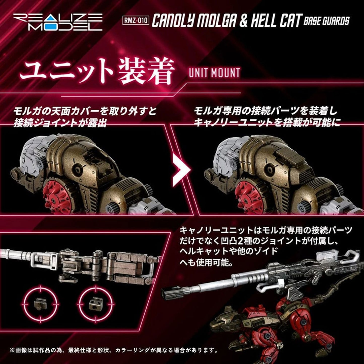Zoids Plastic Model Kits 2-Pack 1/100 RMZ-010 Canoly Molga & Hell Cat Base Guards Sets