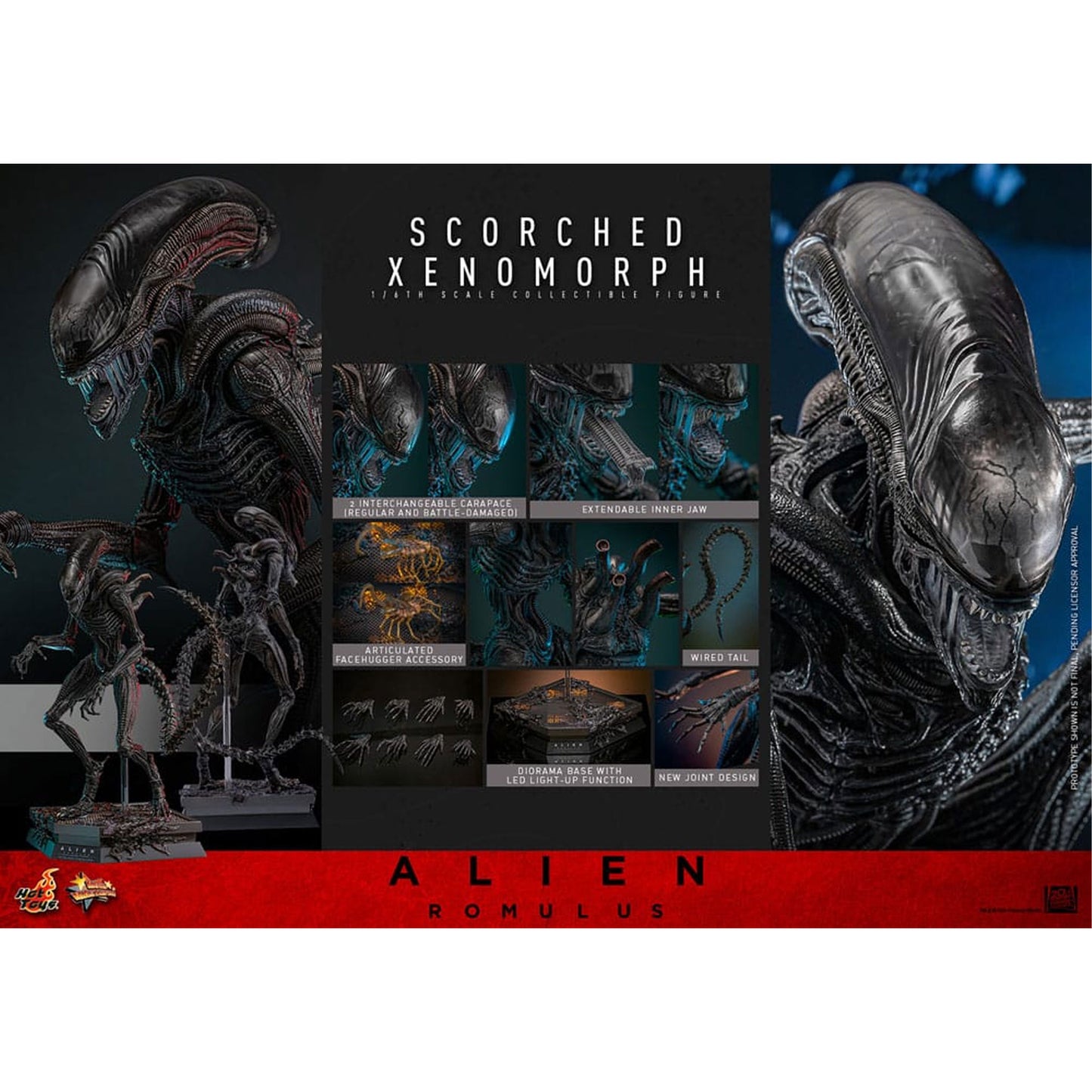 Alien: Romulus Movie Masterpiece 1/6 Scorched Xenomorph